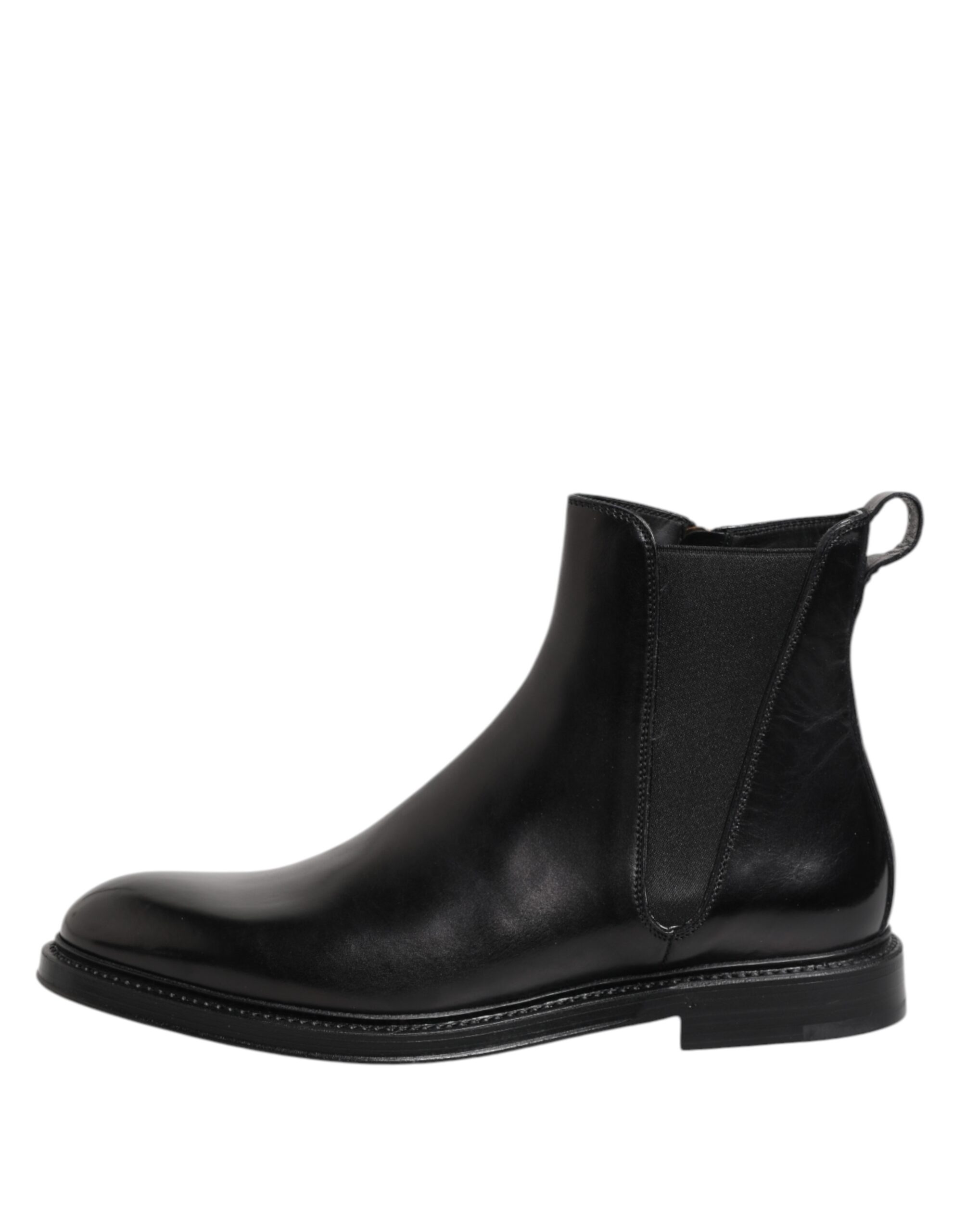 Dolce & Gabbana Black Chelsea Leather Mid Calf Boots Shoes - Image 6