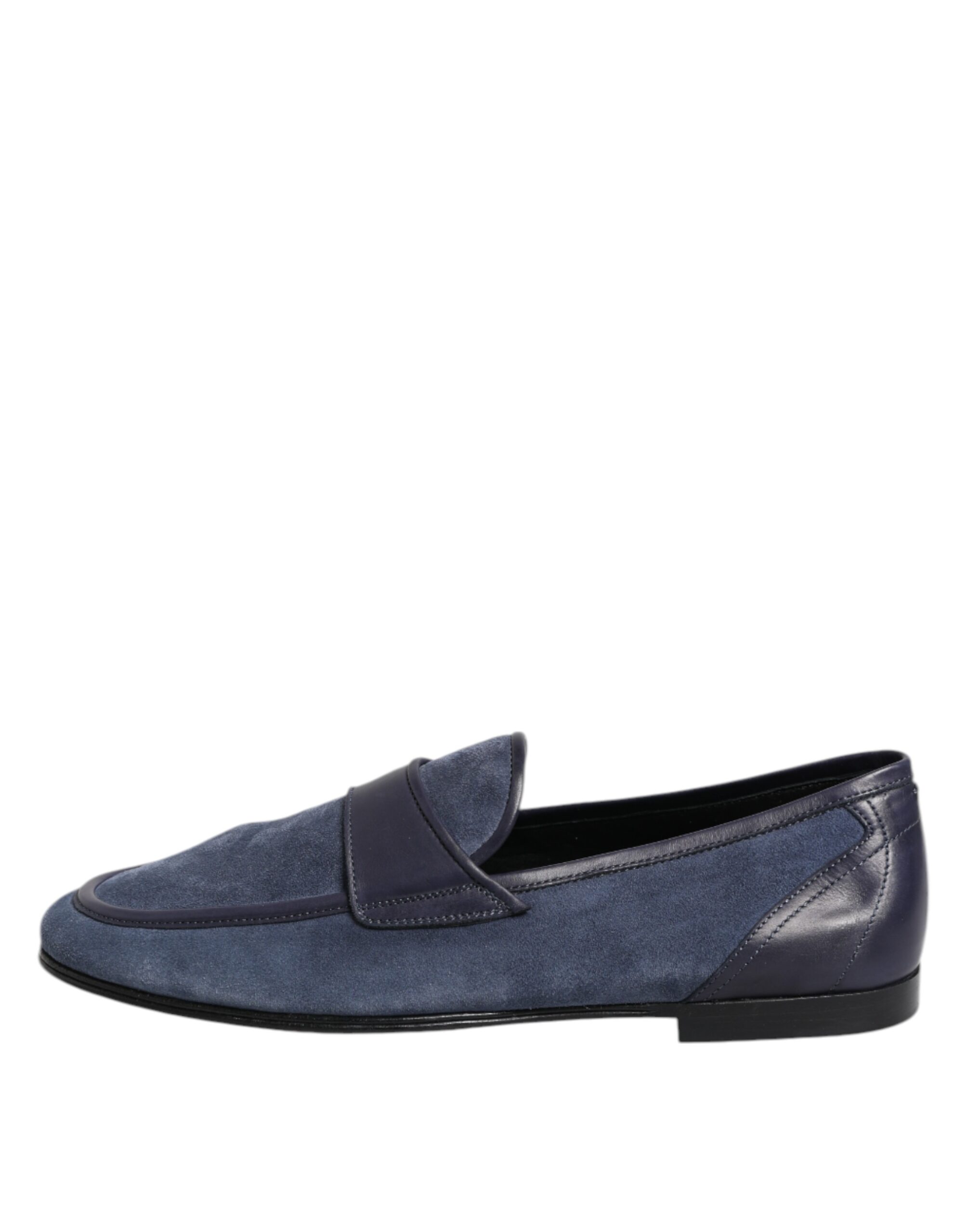 Dolce & Gabbana Blue Suede Leather Loafers Moccasin Shoes - Image 6