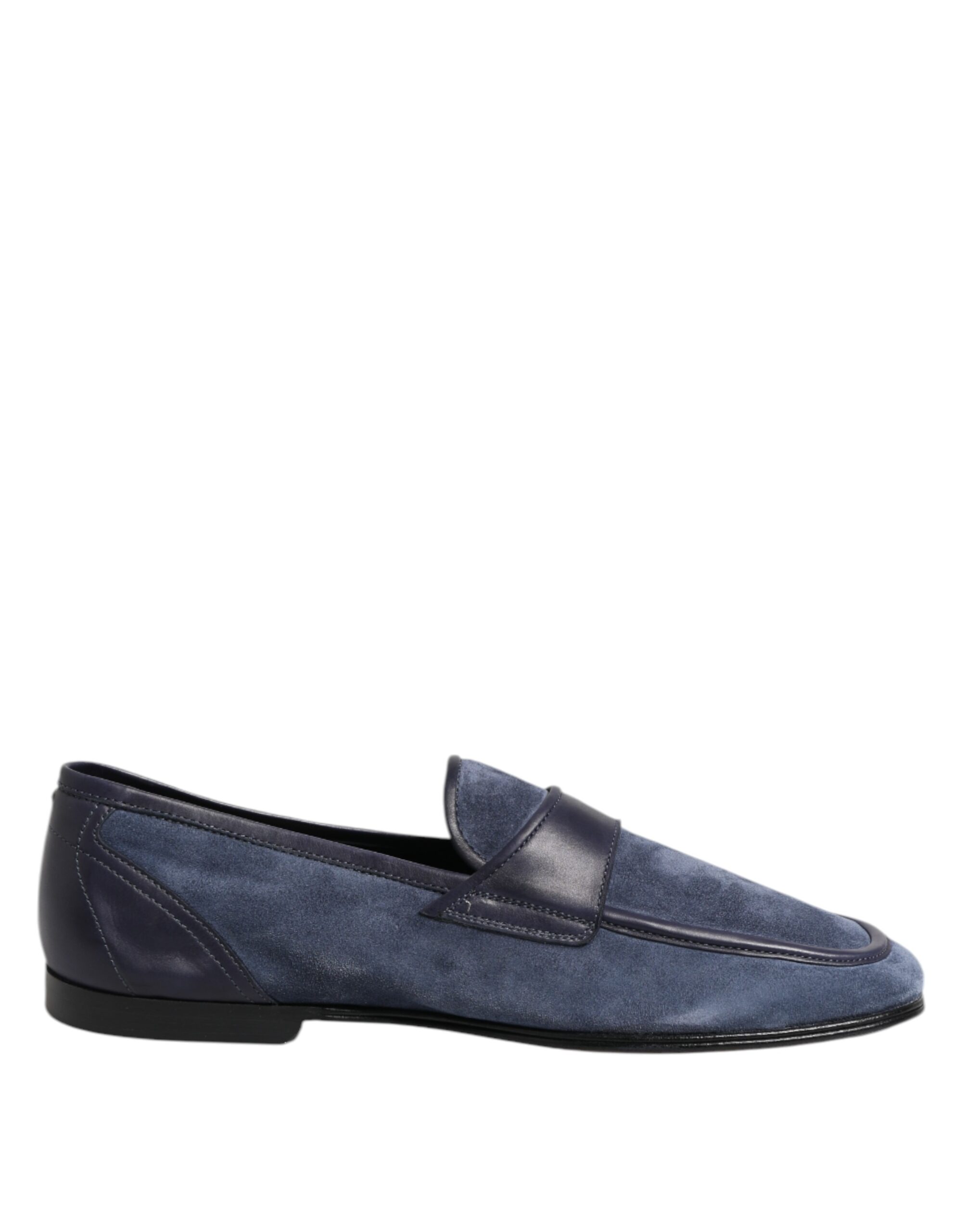 Dolce & Gabbana Blue Suede Leather Loafers Moccasin Shoes - Image 7