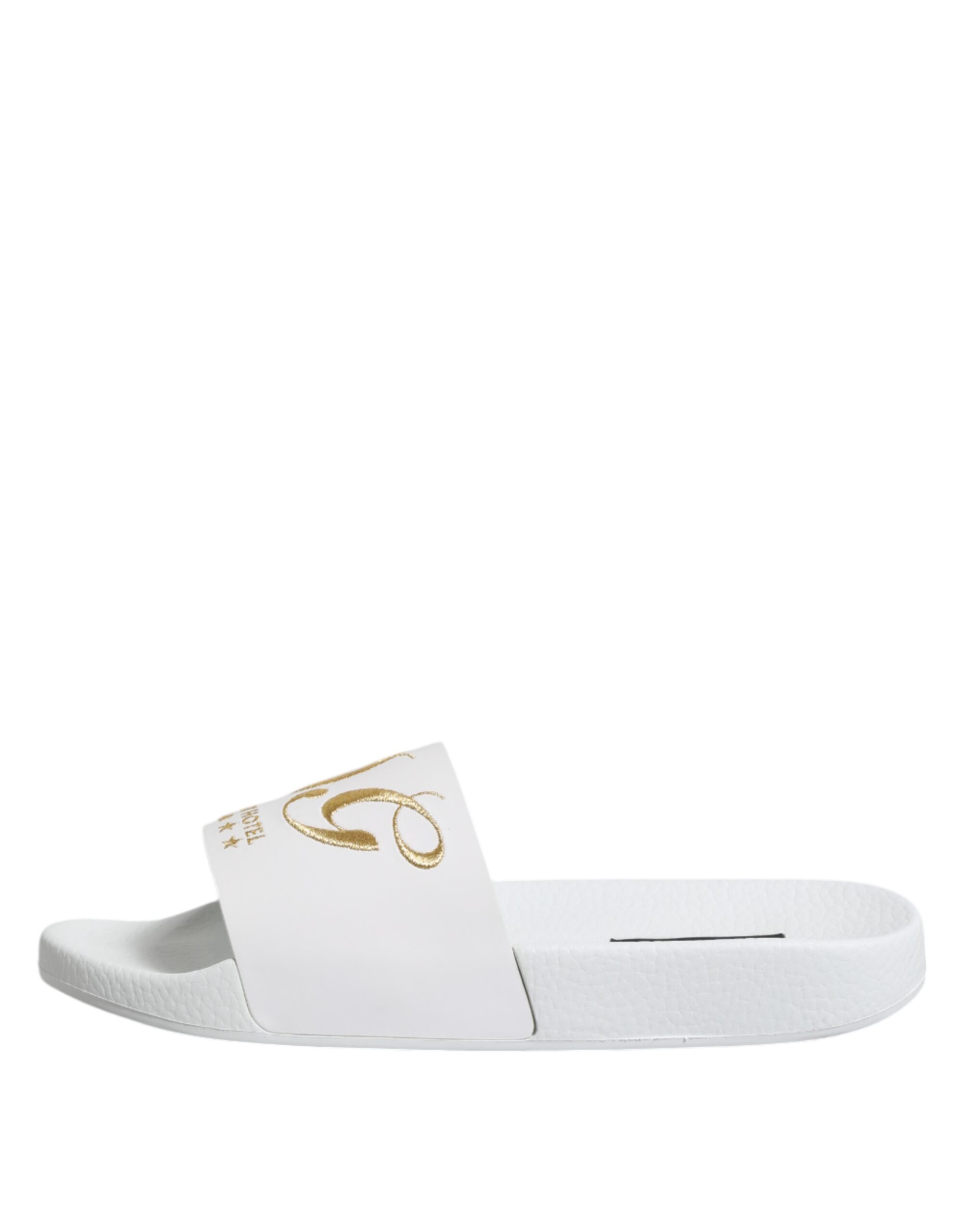 Dolce & Gabbana White Leather Slides Sandals Beachwear Shoes - Image 6