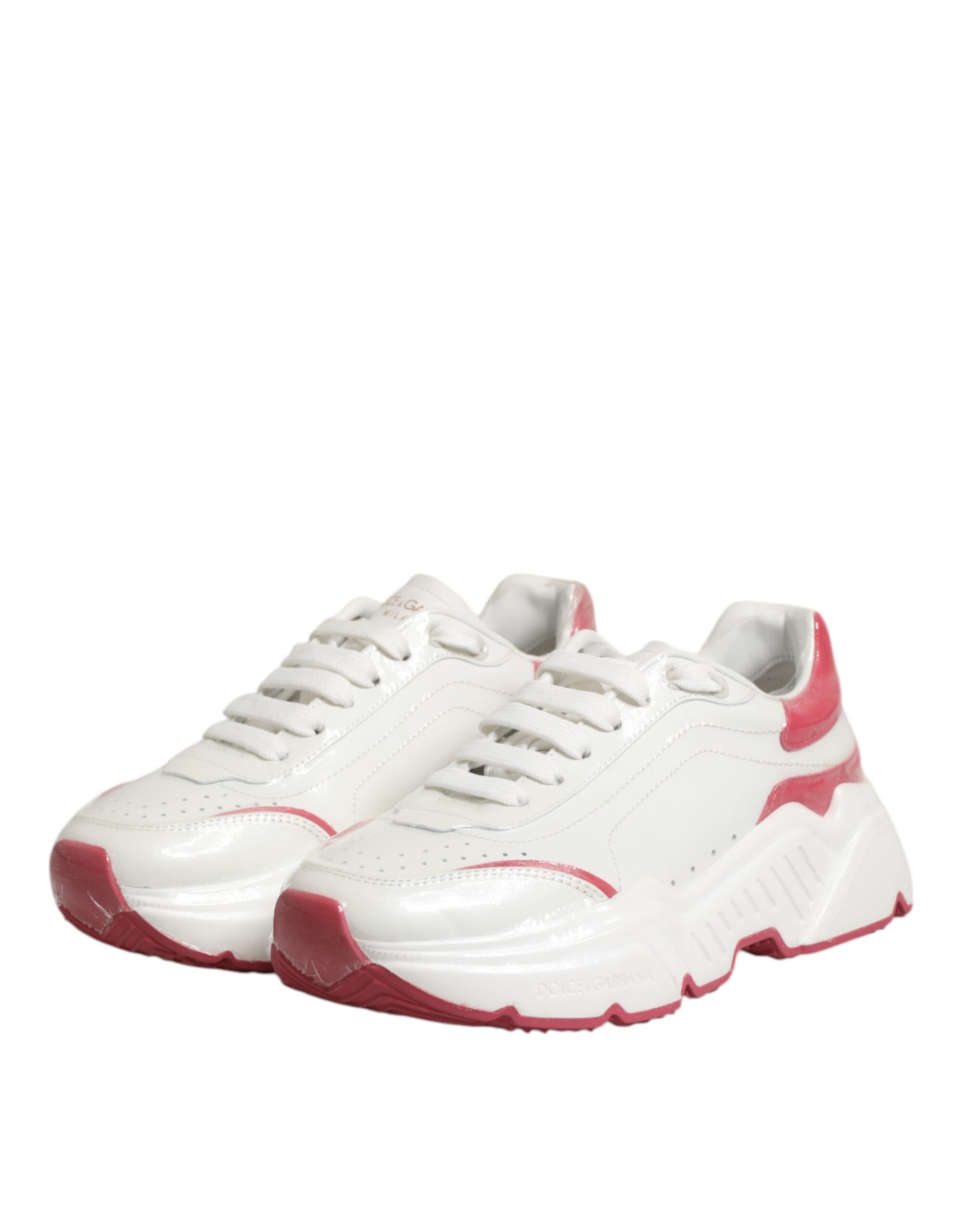 Dolce & Gabbana White Pink Daymaster Low Top Sneakers Shoes - Image 4