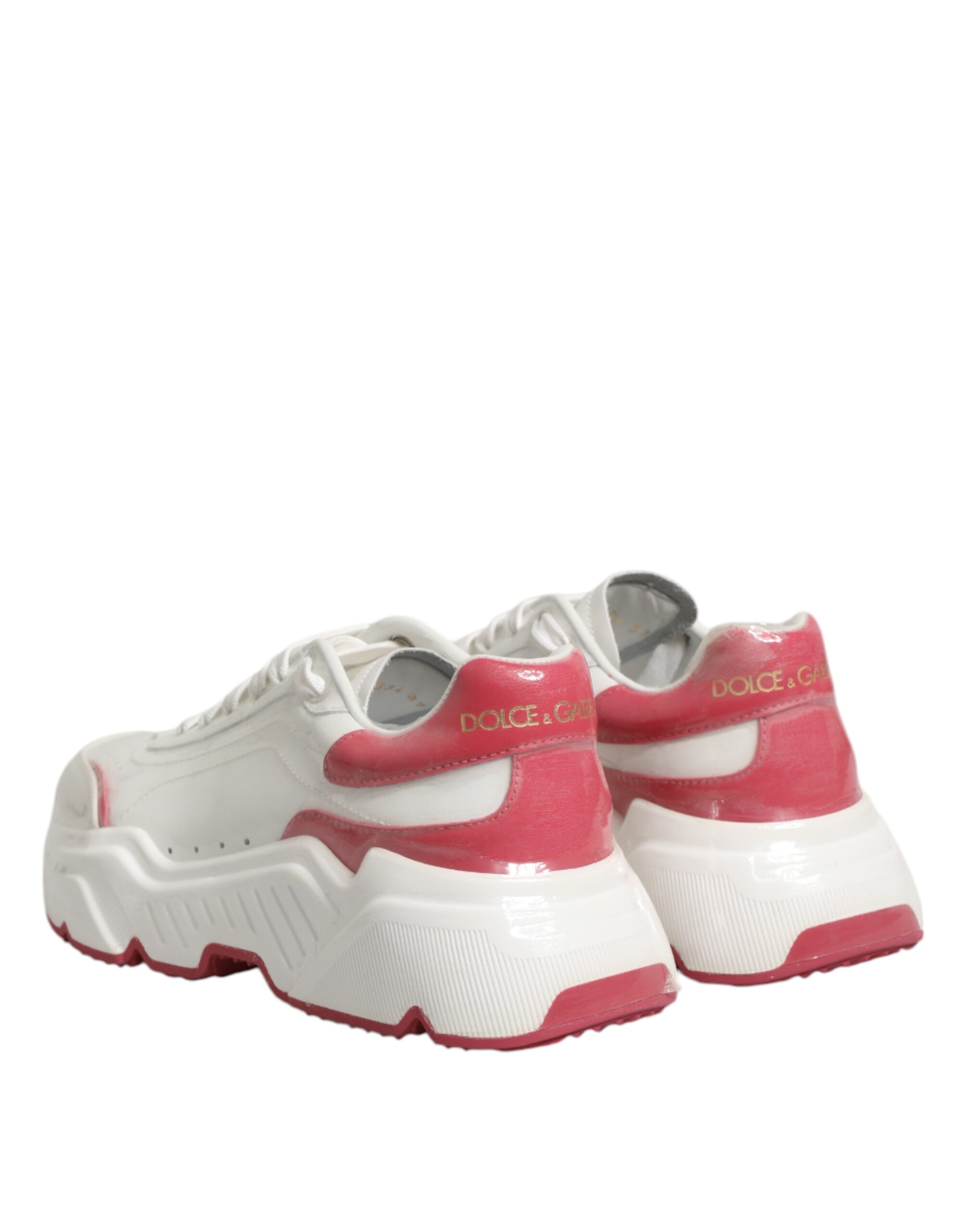 Dolce & Gabbana White Pink Daymaster Low Top Sneakers Shoes - Image 5