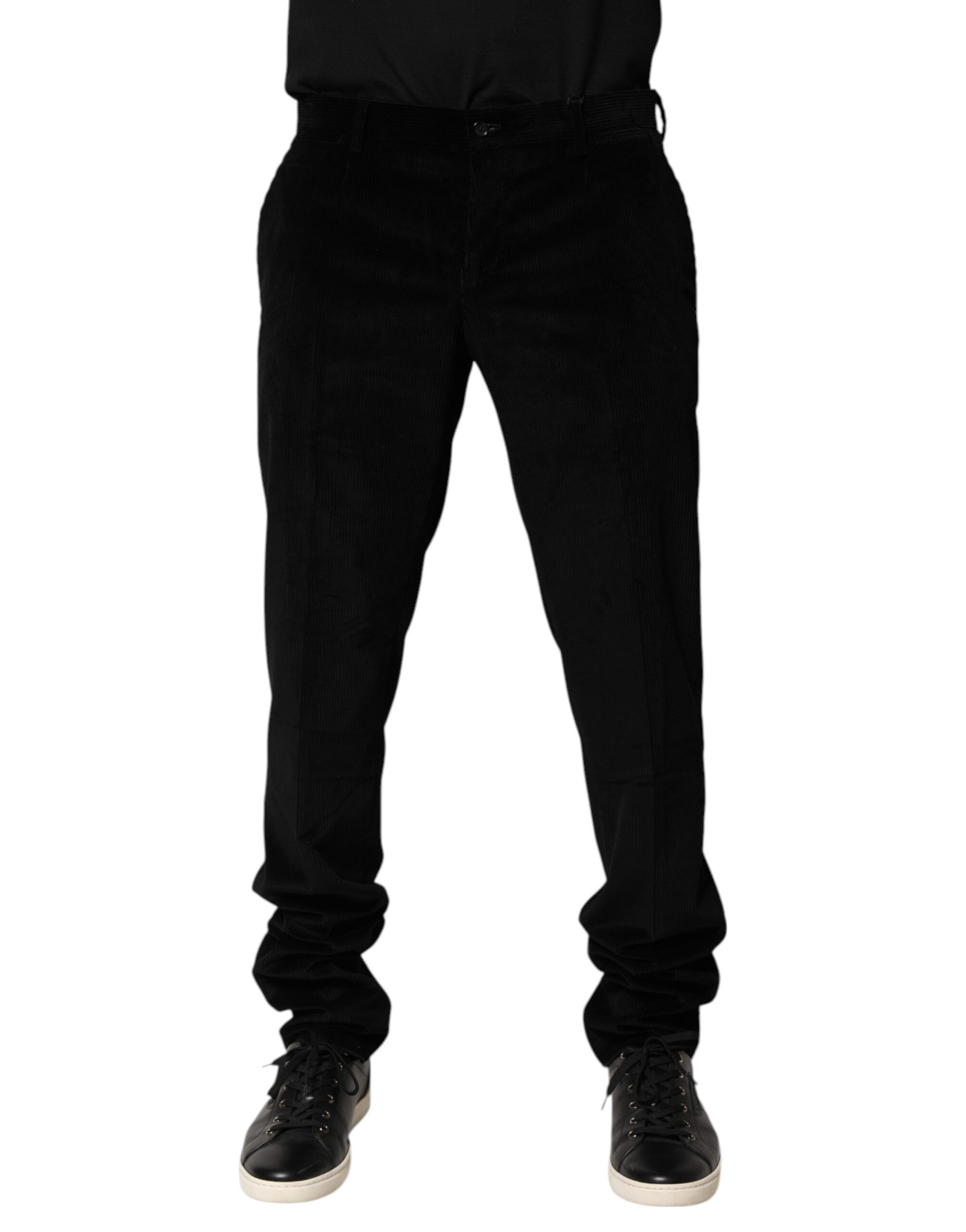 Dolce & Gabbana Black Cotton Men Dress Formal Trouser Pants - Image 2