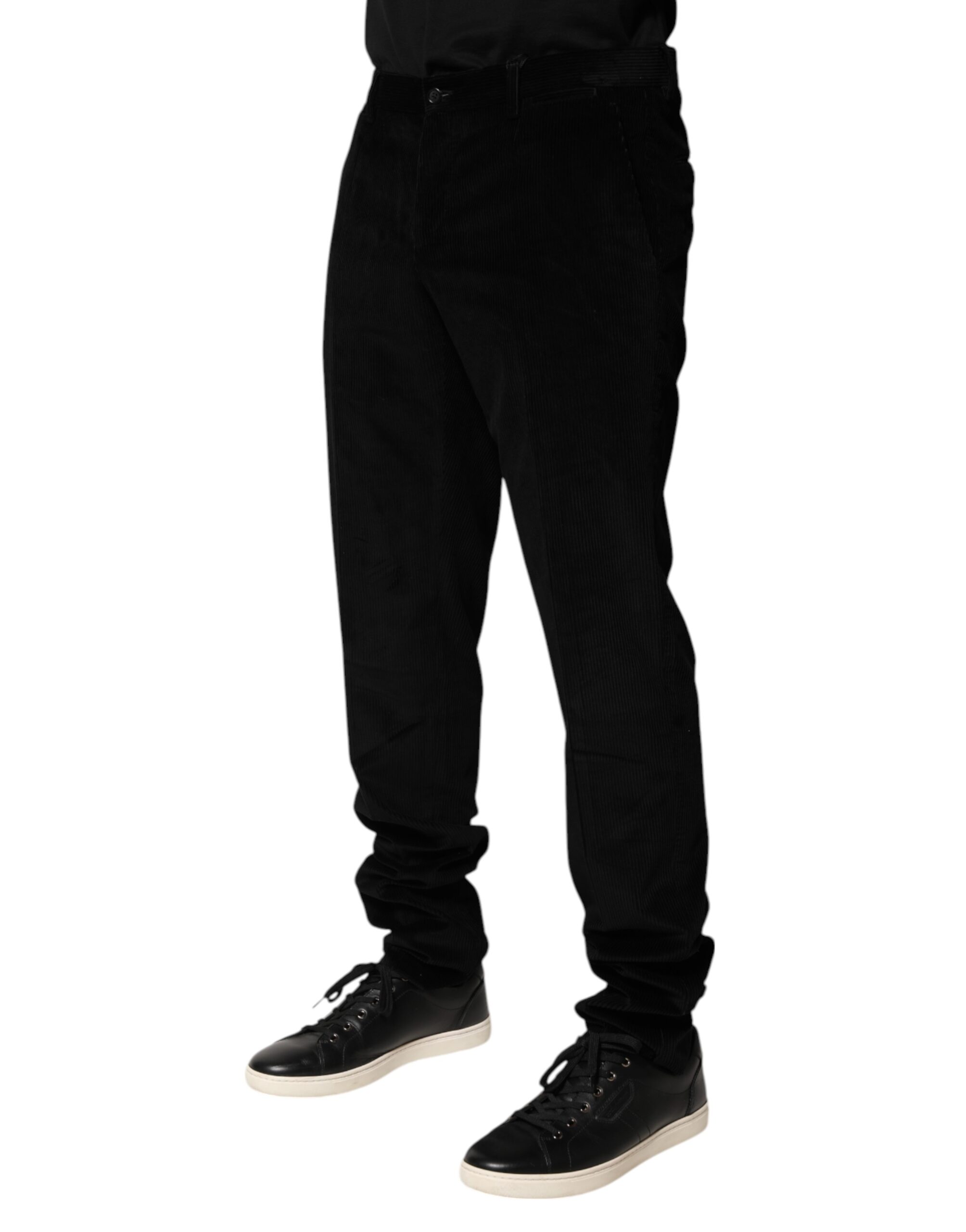 Dolce & Gabbana Black Cotton Men Dress Formal Trouser Pants - Image 3