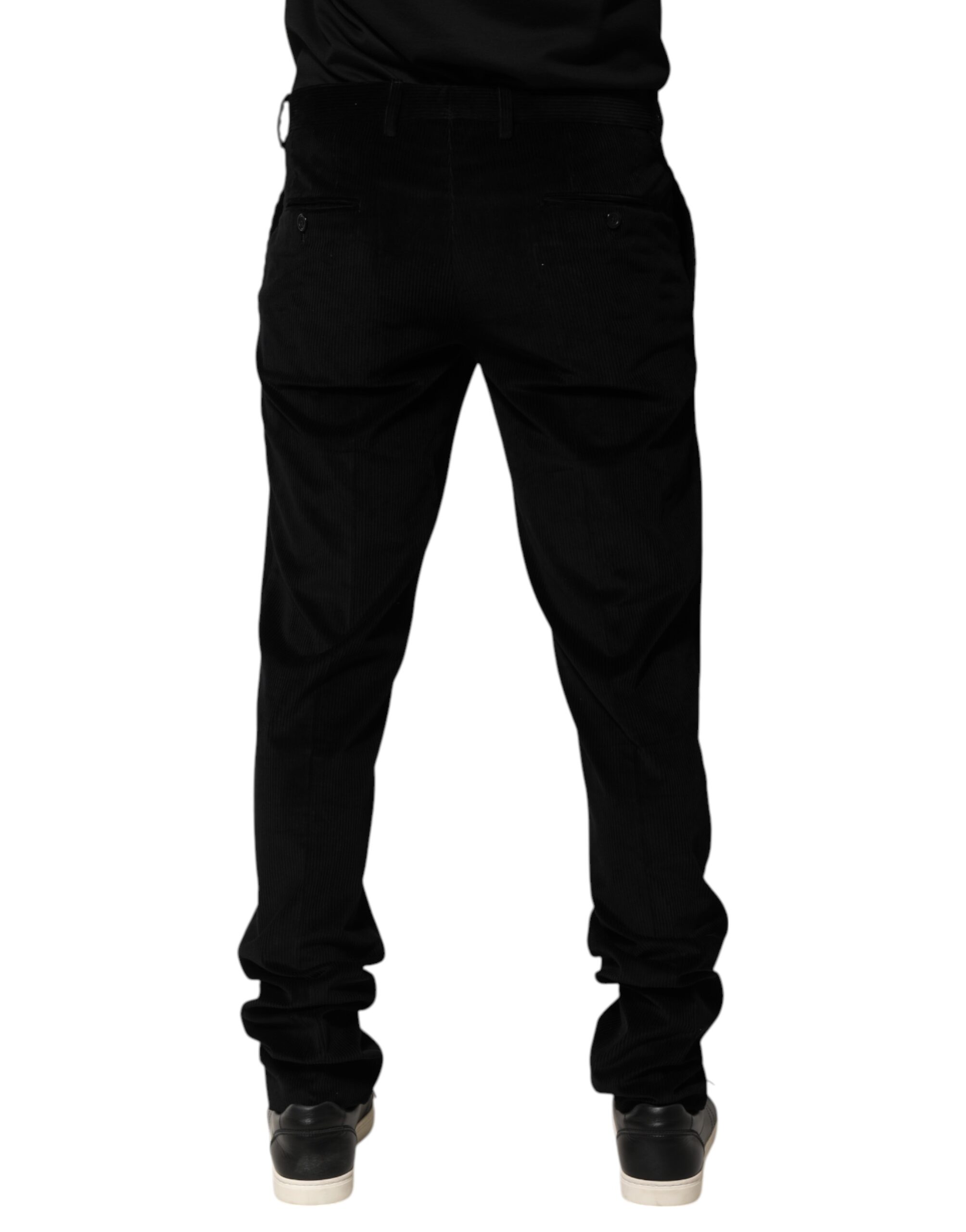 Dolce & Gabbana Black Cotton Men Dress Formal Trouser Pants - Image 4