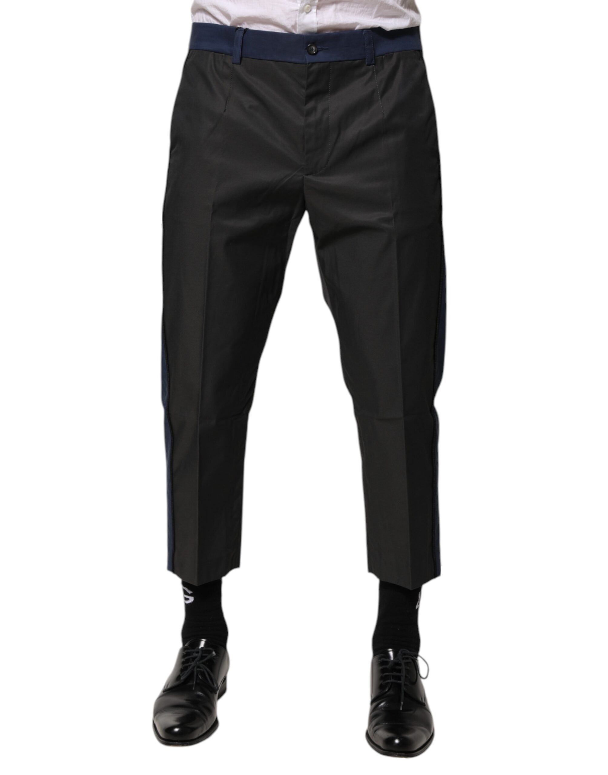 Dolce & Gabbana Gray Blue Cotton 3/4 Chinos Crop Trouser Pants - Image 2