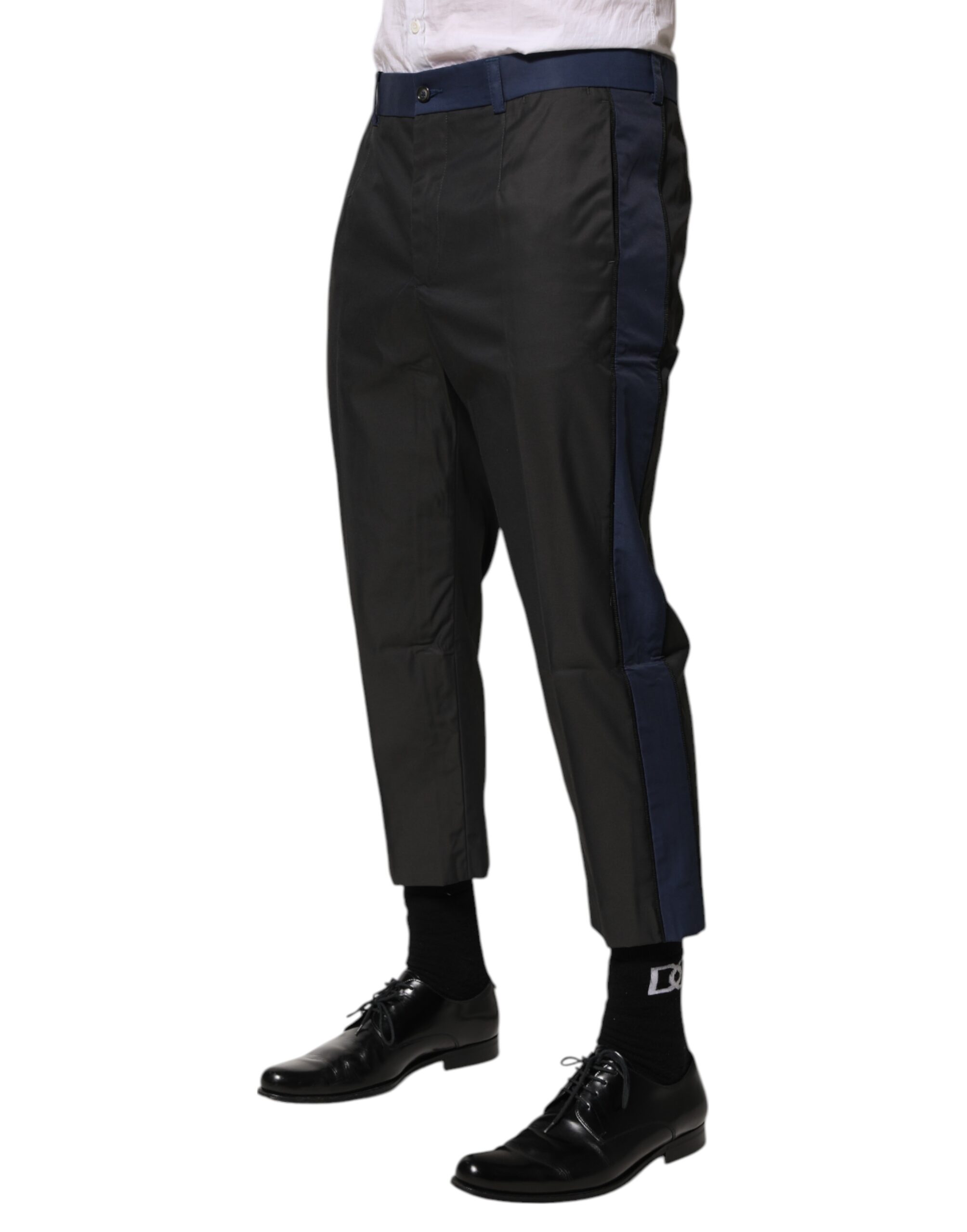 Dolce & Gabbana Gray Blue Cotton 3/4 Chinos Crop Trouser Pants - Image 3