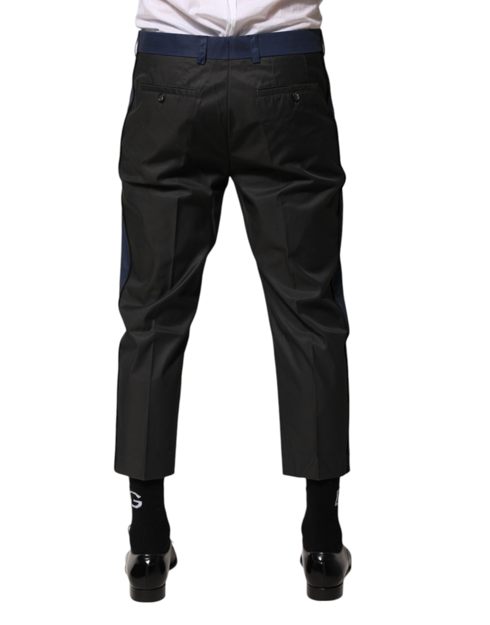 Dolce & Gabbana Gray Blue Cotton 3/4 Chinos Crop Trouser Pants - Image 4