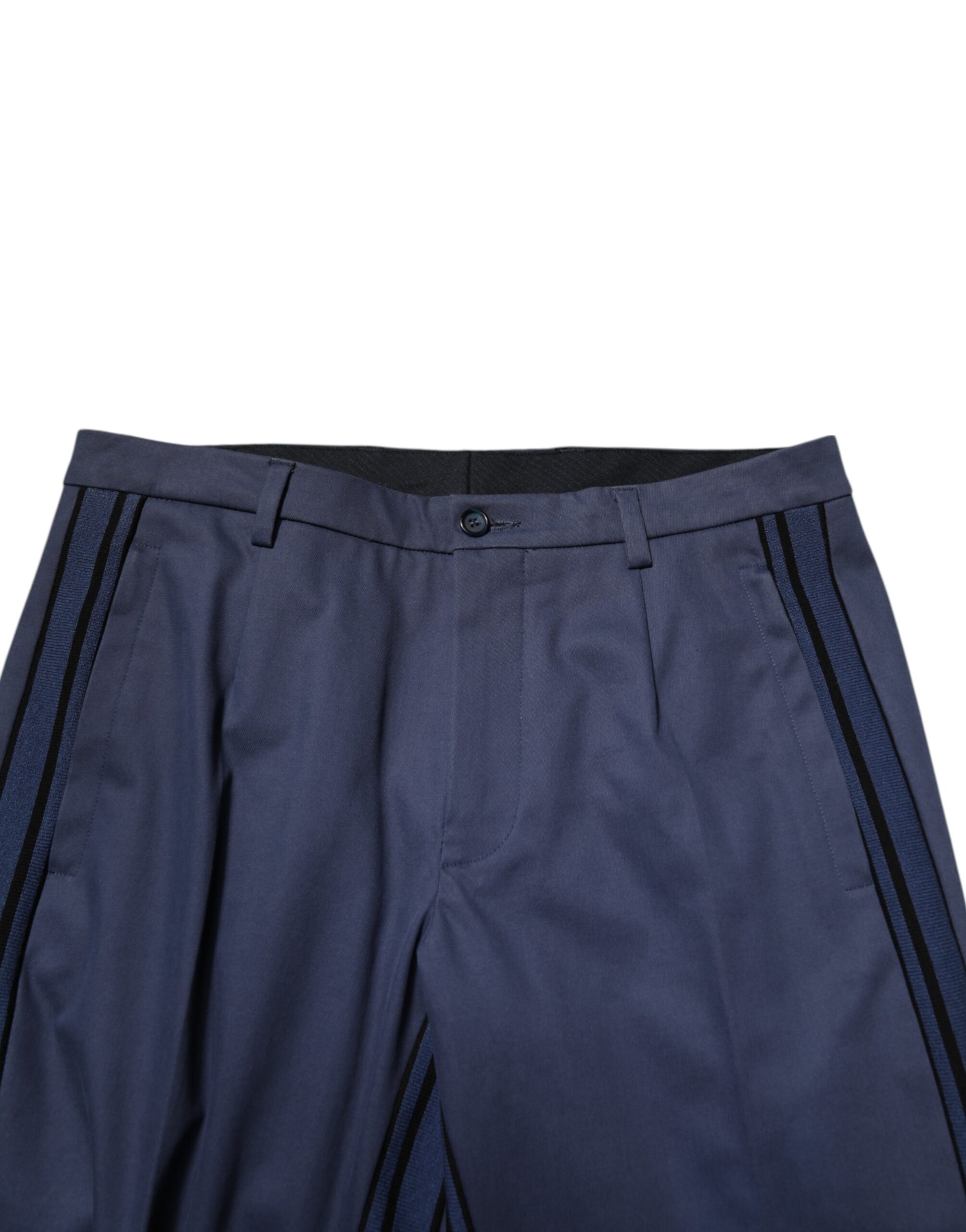 Dolce & Gabbana Blue Cotton Tapered Men Formal Trousers Pants - Image 5