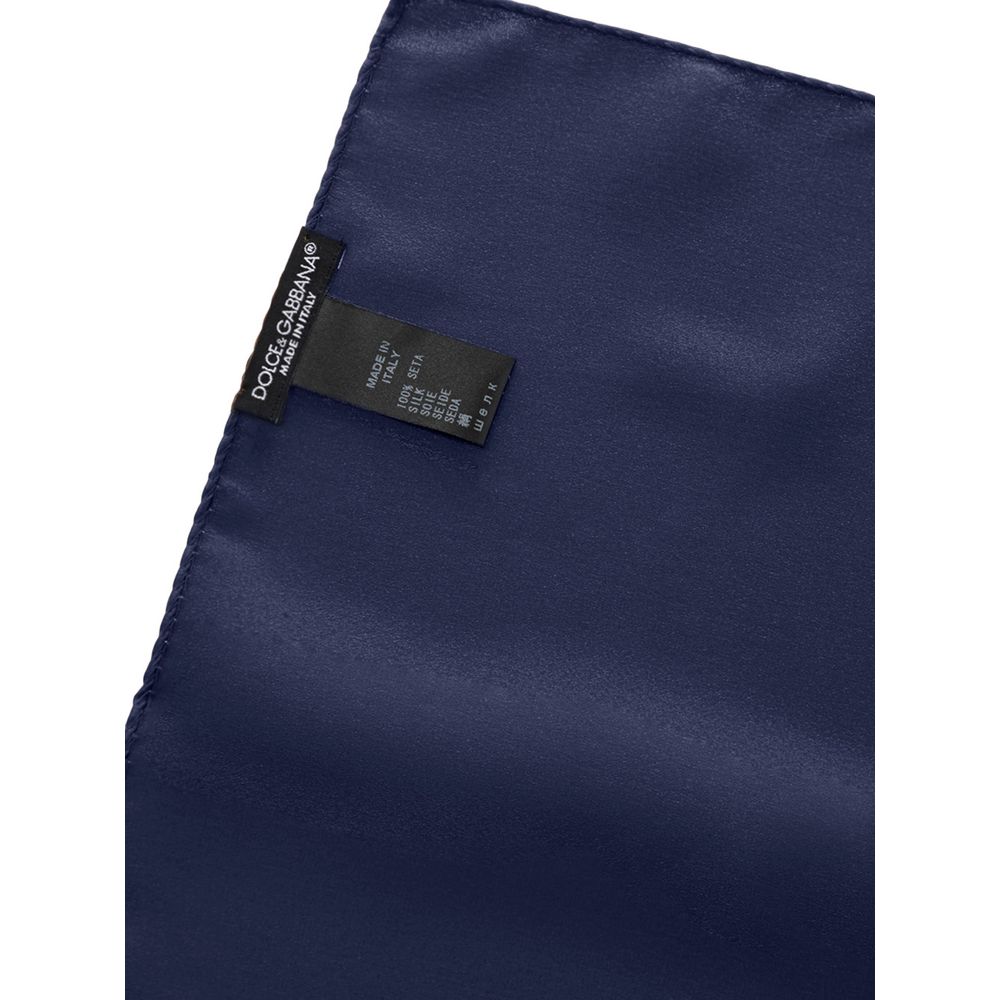 Dolce & Gabbana Blue Silk Pocket Square - Image 2