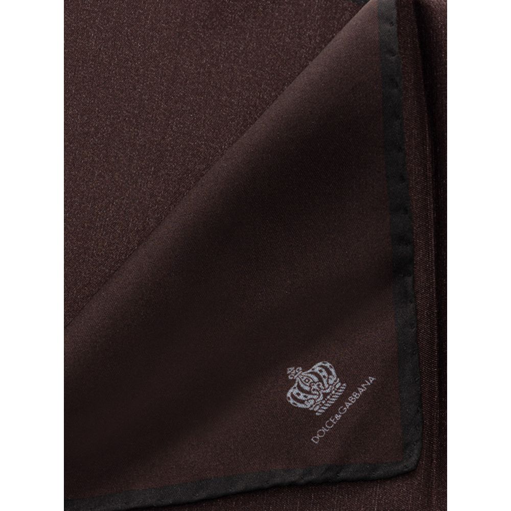 Dolce & Gabbana Brown Silk Pocket Square - Image 2