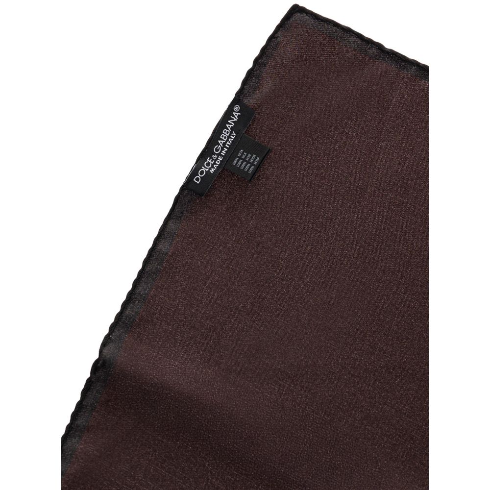 Dolce & Gabbana Brown Silk Pocket Square - Image 3