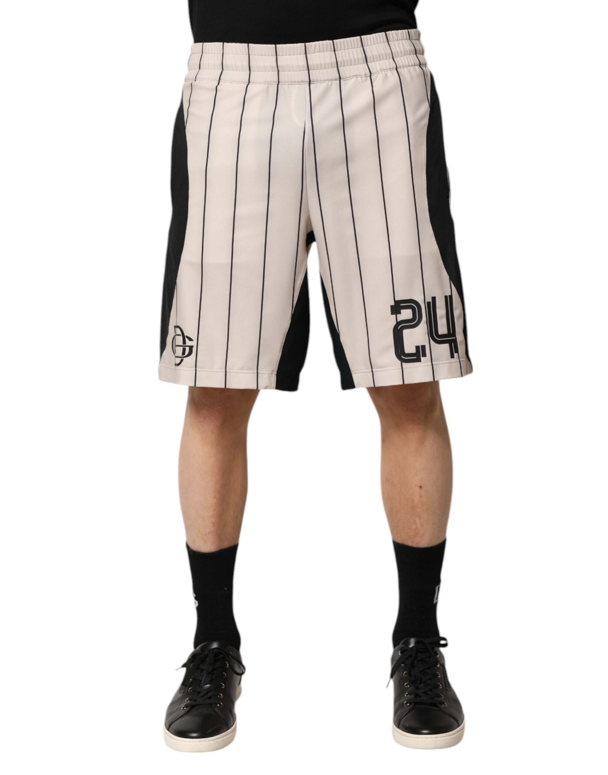 Dolce & Gabbana Off White Polyester DG Logo Sweatshorts Shorts - Image 2