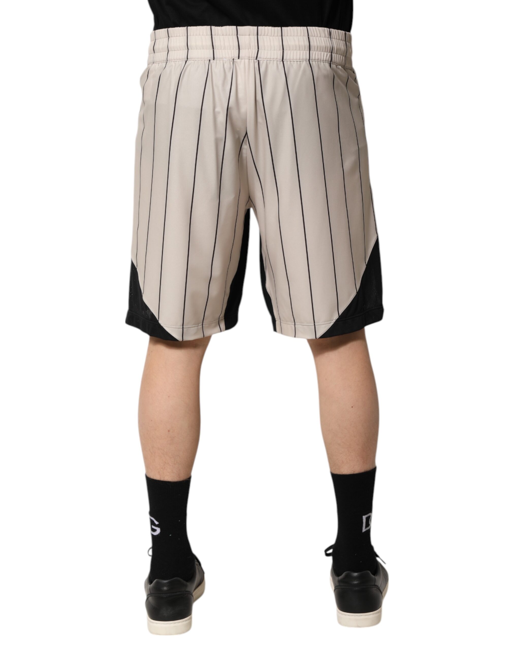Dolce & Gabbana Off White Polyester DG Logo Sweatshorts Shorts - Image 4
