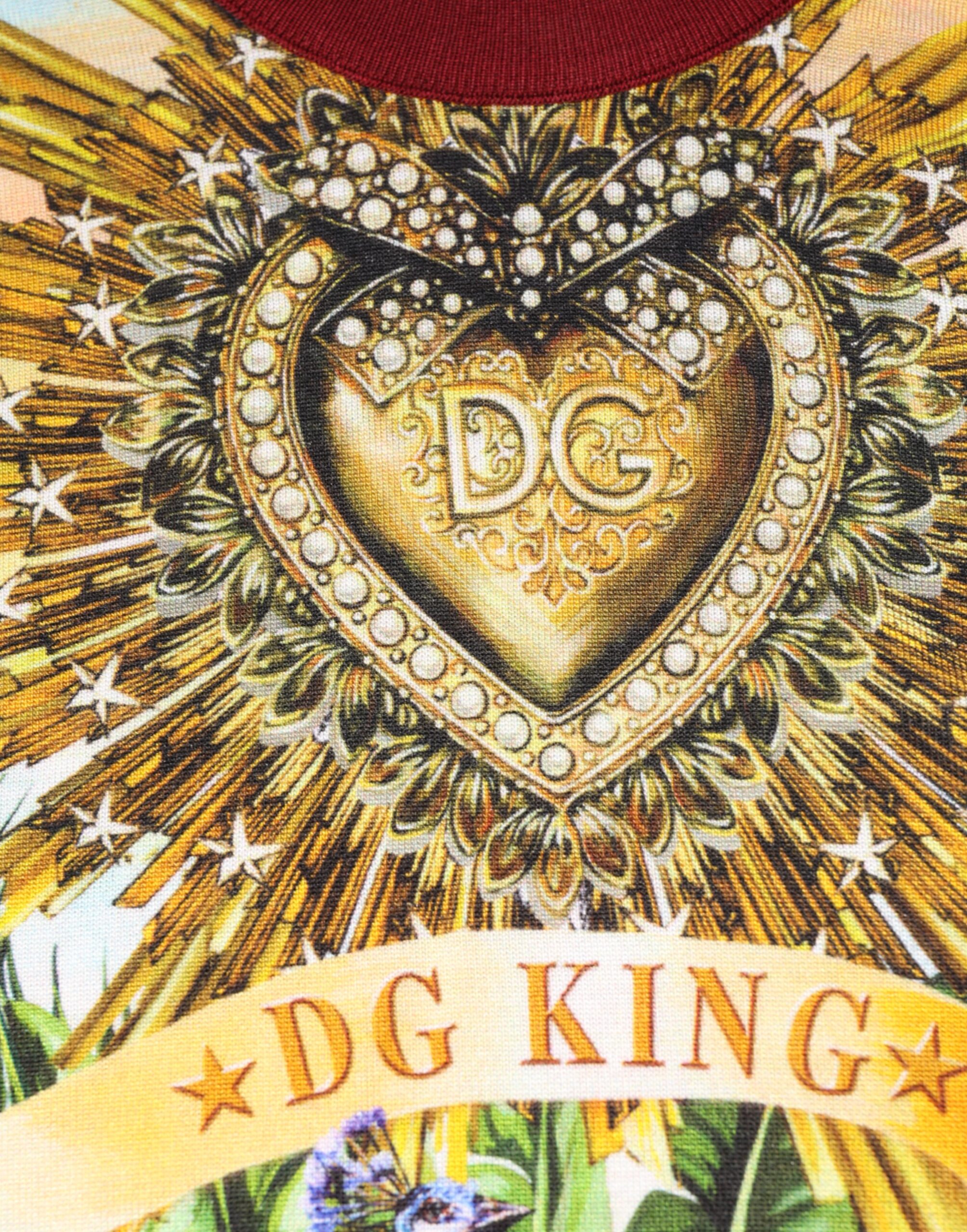 Dolce & Gabbana Tropical Heart Crown Silk Pullover Sweater - Image 7