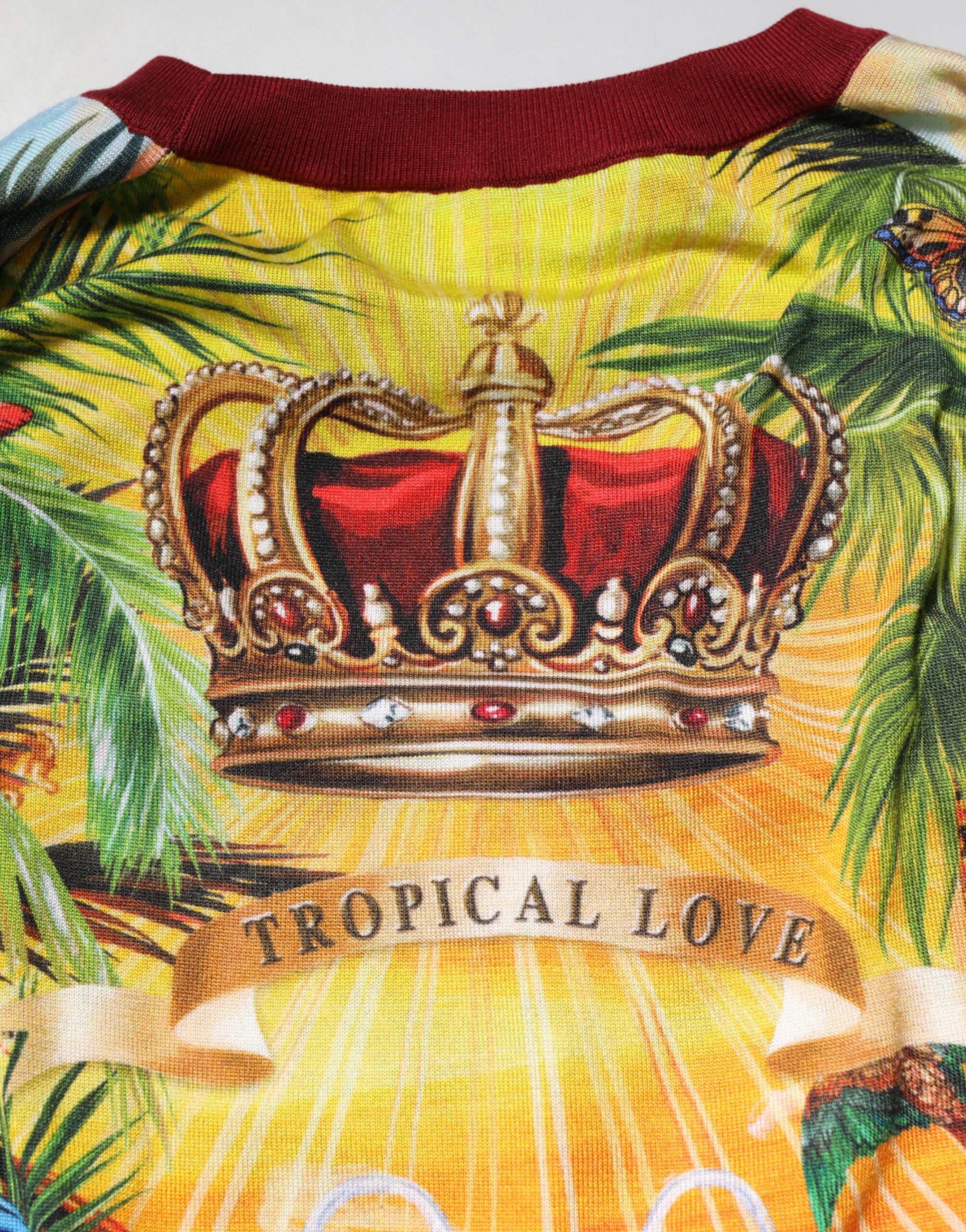 Dolce & Gabbana Tropical Heart Crown Silk Pullover Sweater - Image 8