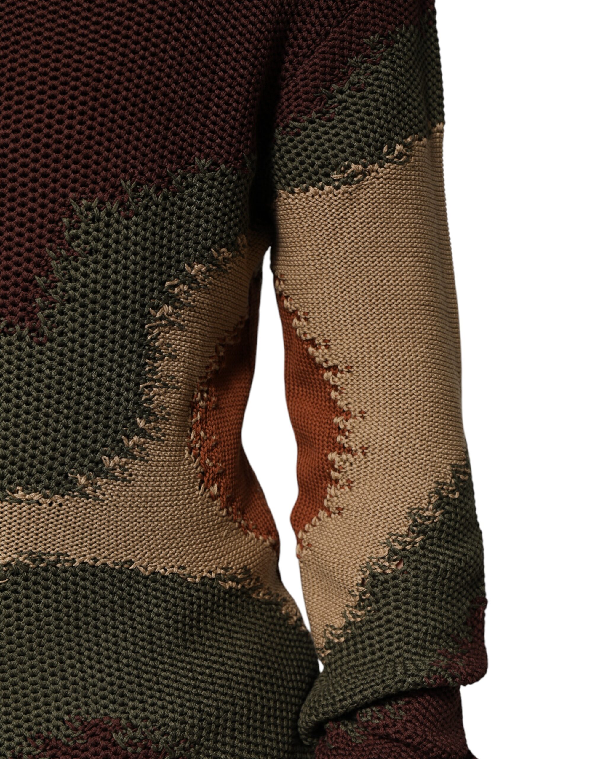 Dolce & Gabbana Multicolor Cotton Abstract Men Pullover Sweater - Image 7