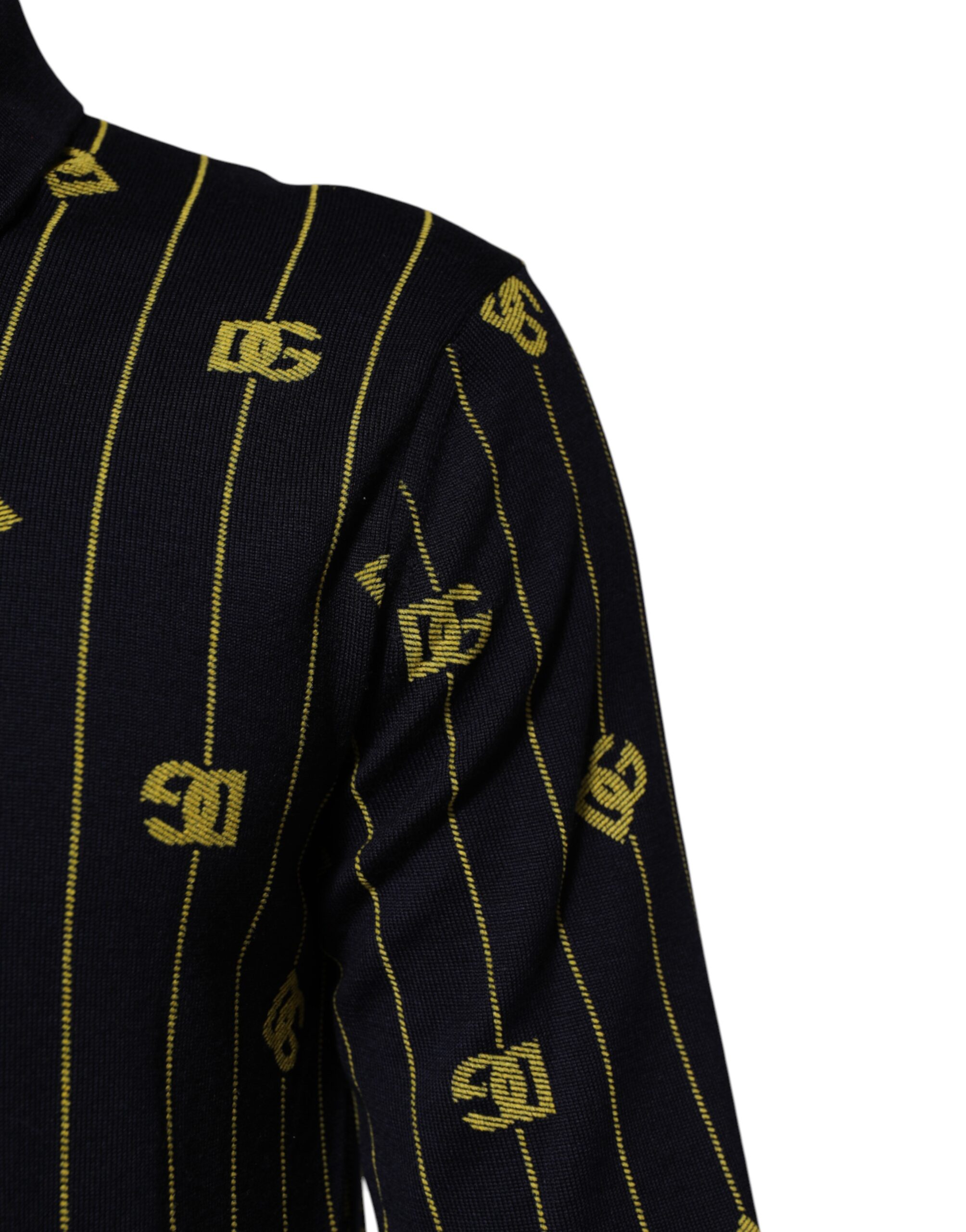 Dolce & Gabbana Black Logo Jacquard Knitted Polo Shirt T-shirt - Image 6