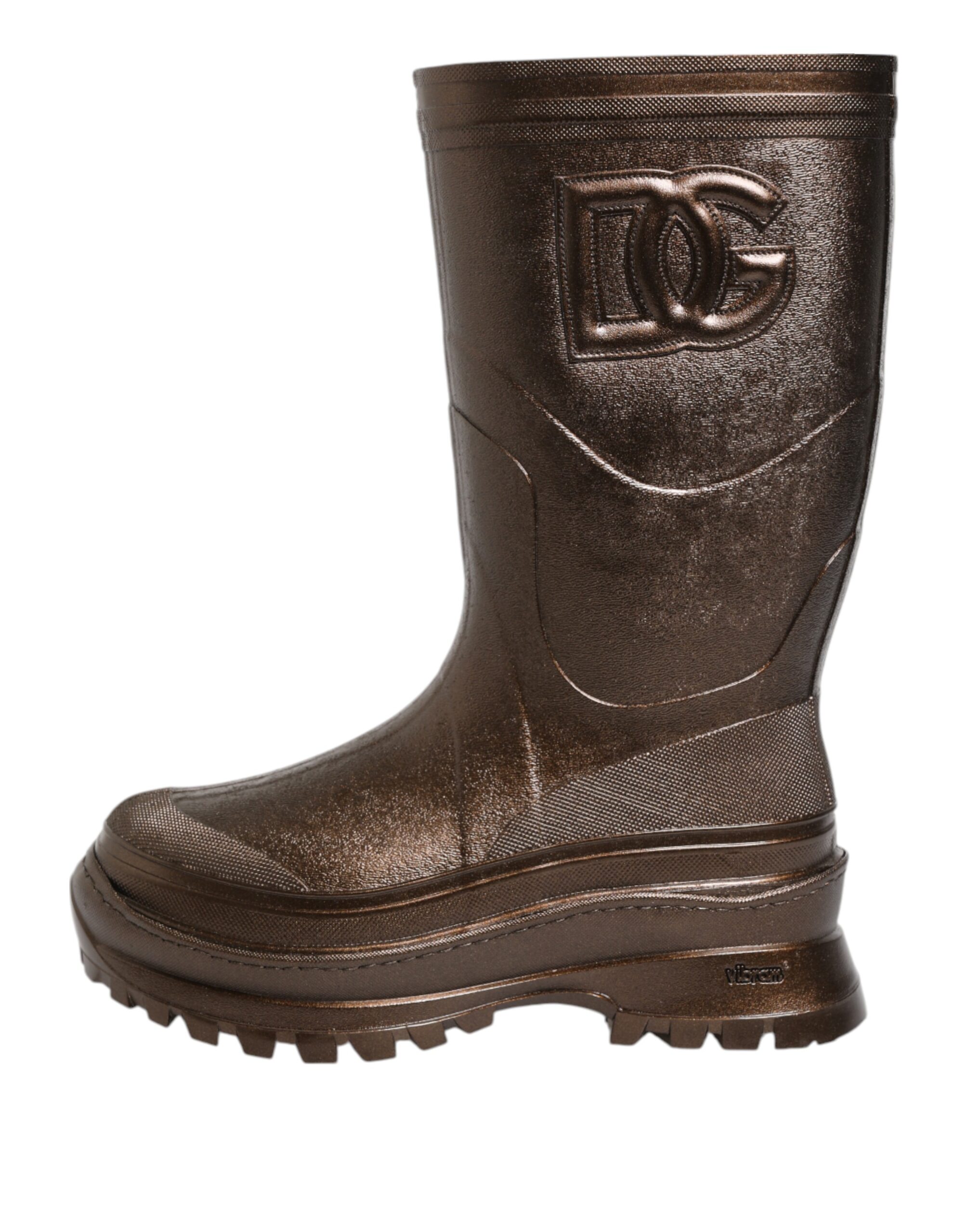 Dolce & Gabbana Metallic Bronze Pull On Rain Boots Shoes - Image 7