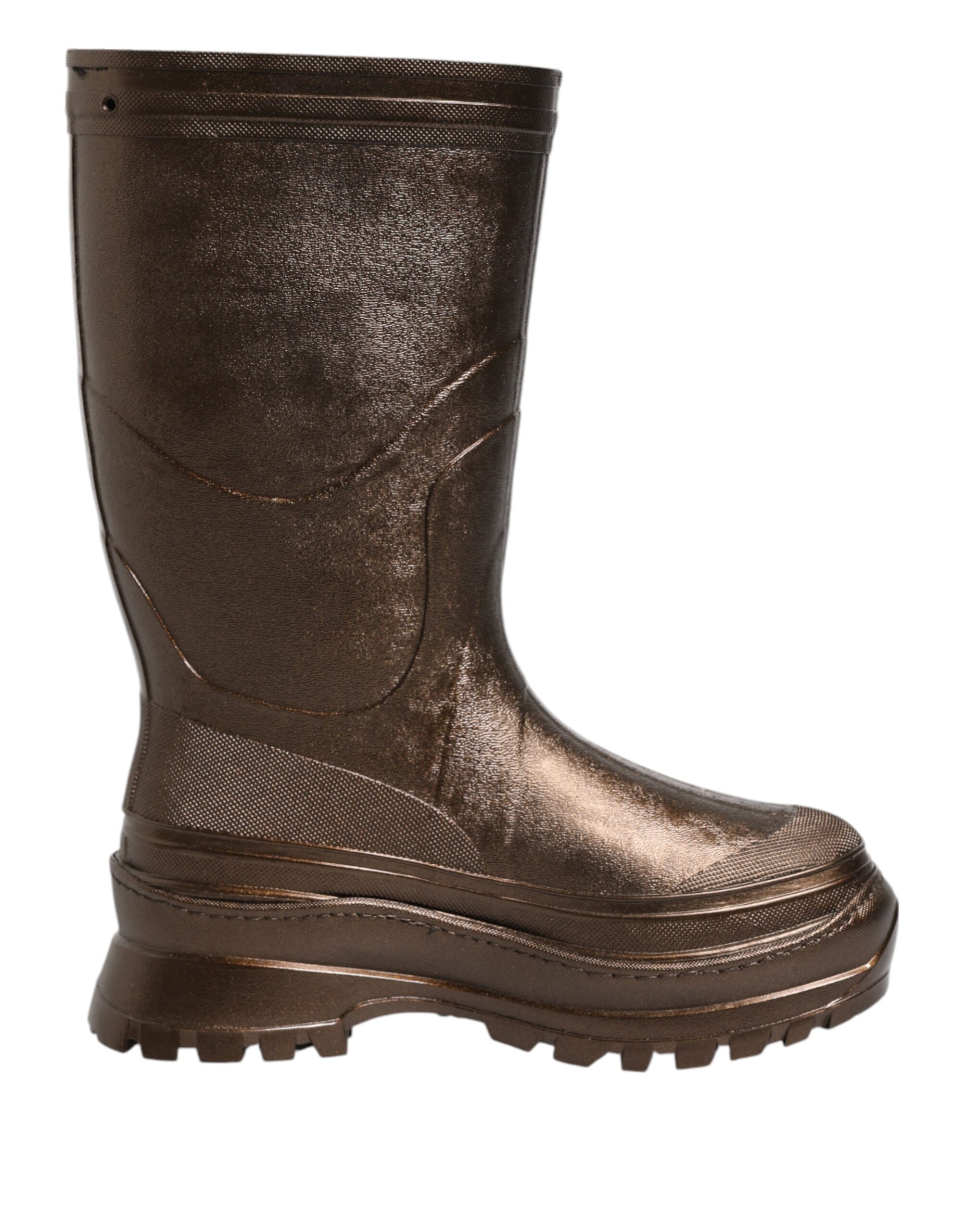 Dolce & Gabbana Metallic Bronze Pull On Rain Boots Shoes - Image 2