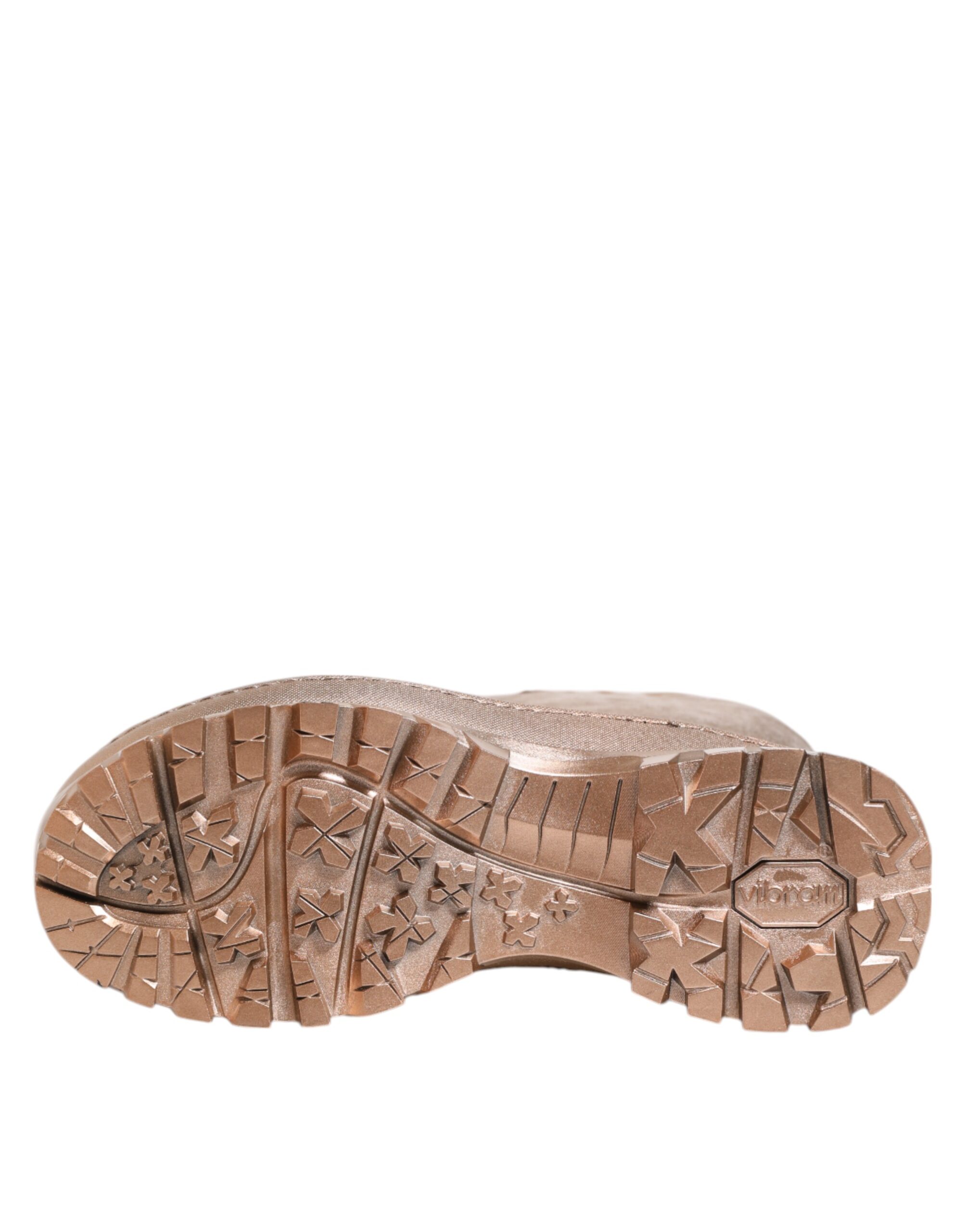 Dolce & Gabbana Rose Gold Rubber Pull On Rain Boots Shoes - Image 8