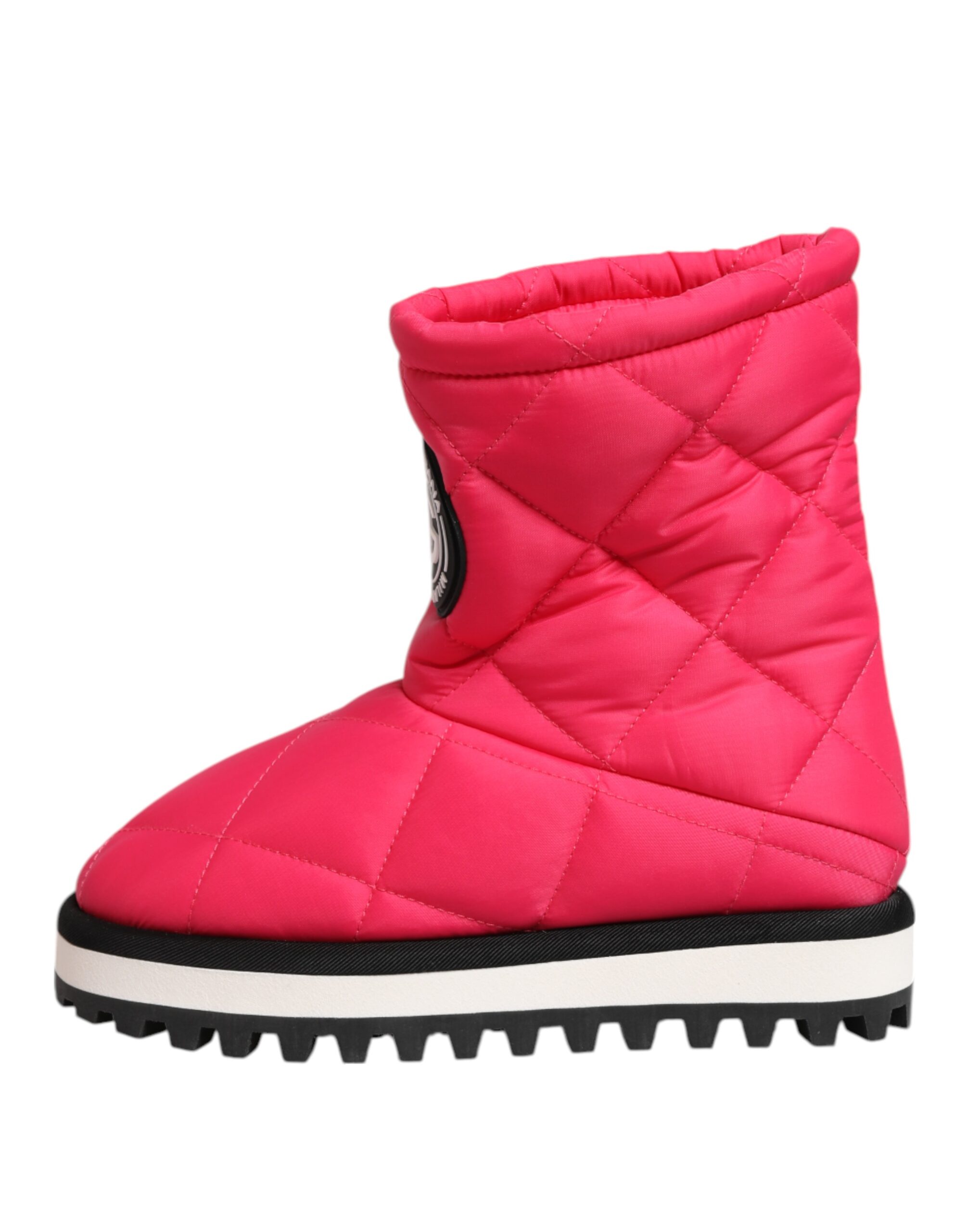 Dolce & Gabbana Pink White Viscose Padded Mid Calf Boots Shoes - Image 7