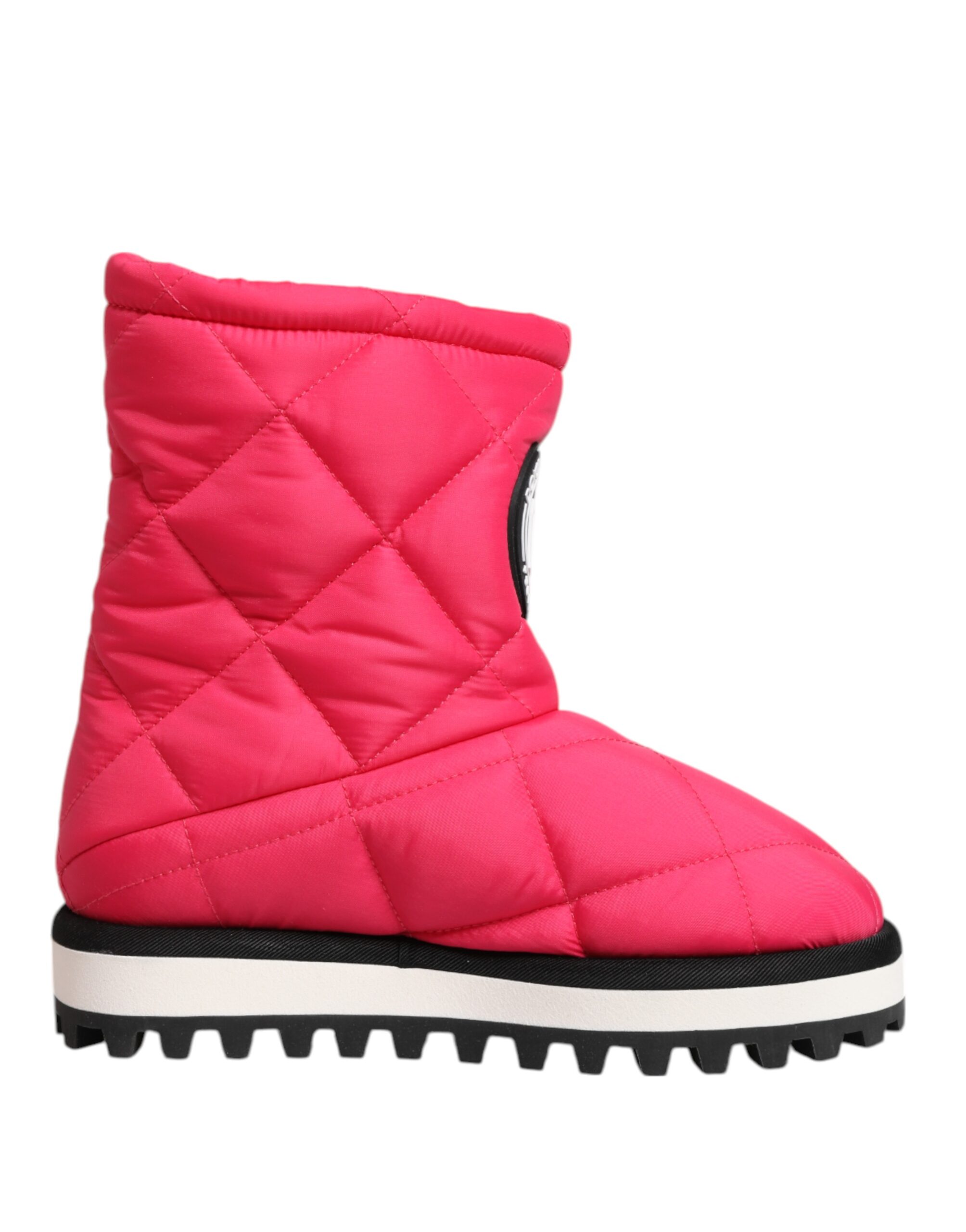 Dolce & Gabbana Pink White Viscose Padded Mid Calf Boots Shoes - Image 2