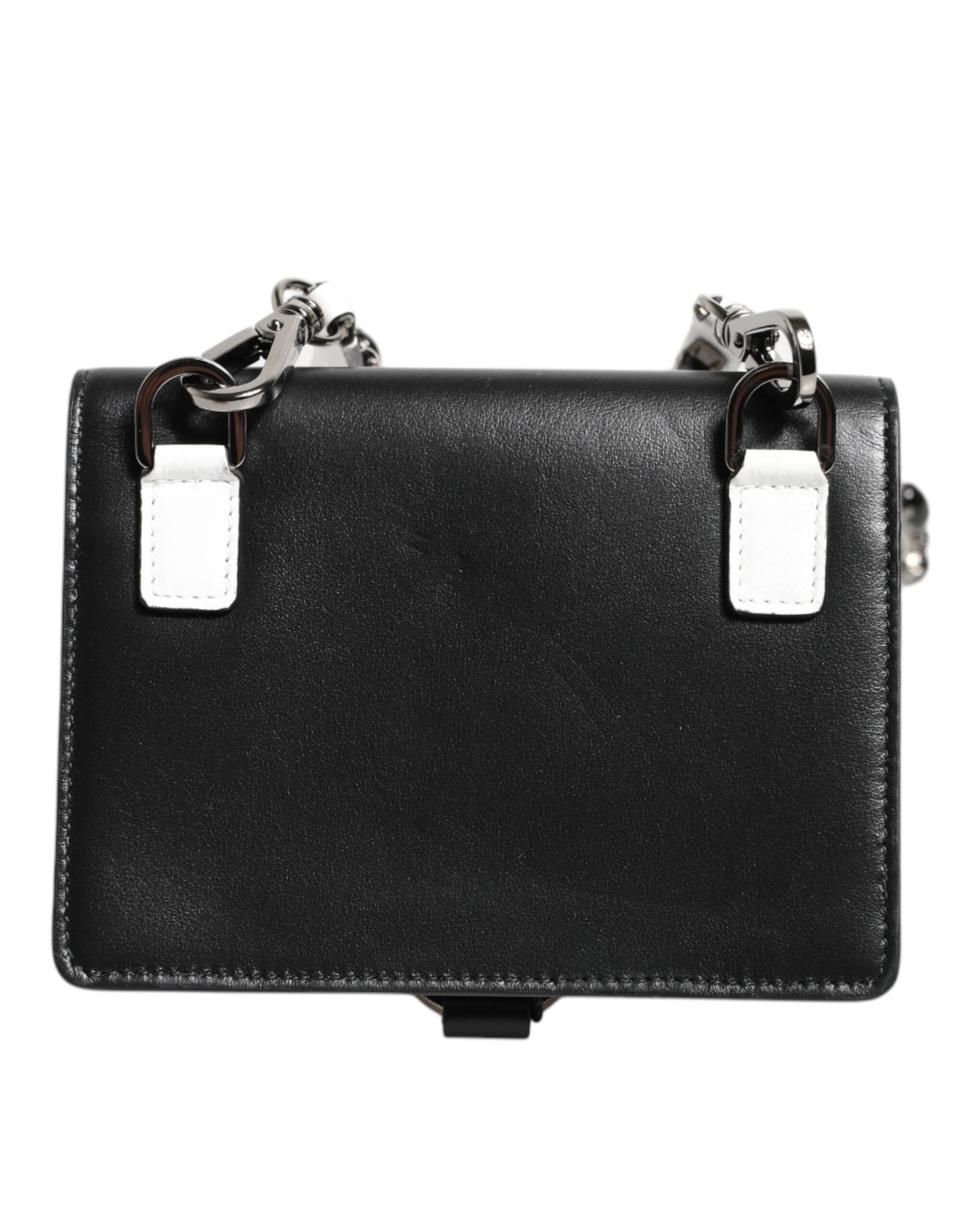 Dolce & Gabbana Black Leather Crystal Embellished Card Holder Wallet - Image 5