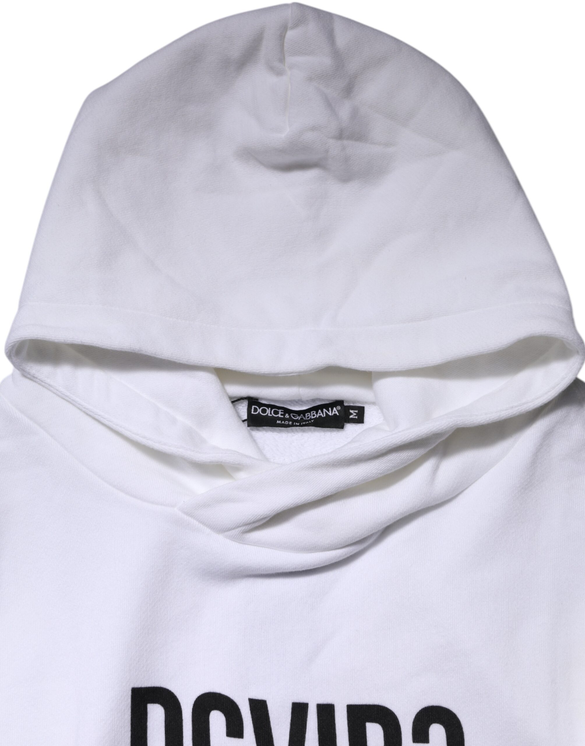Dolce & Gabbana White DG Vib3 Hooded Men Sweatshirt Sweater - Image 4