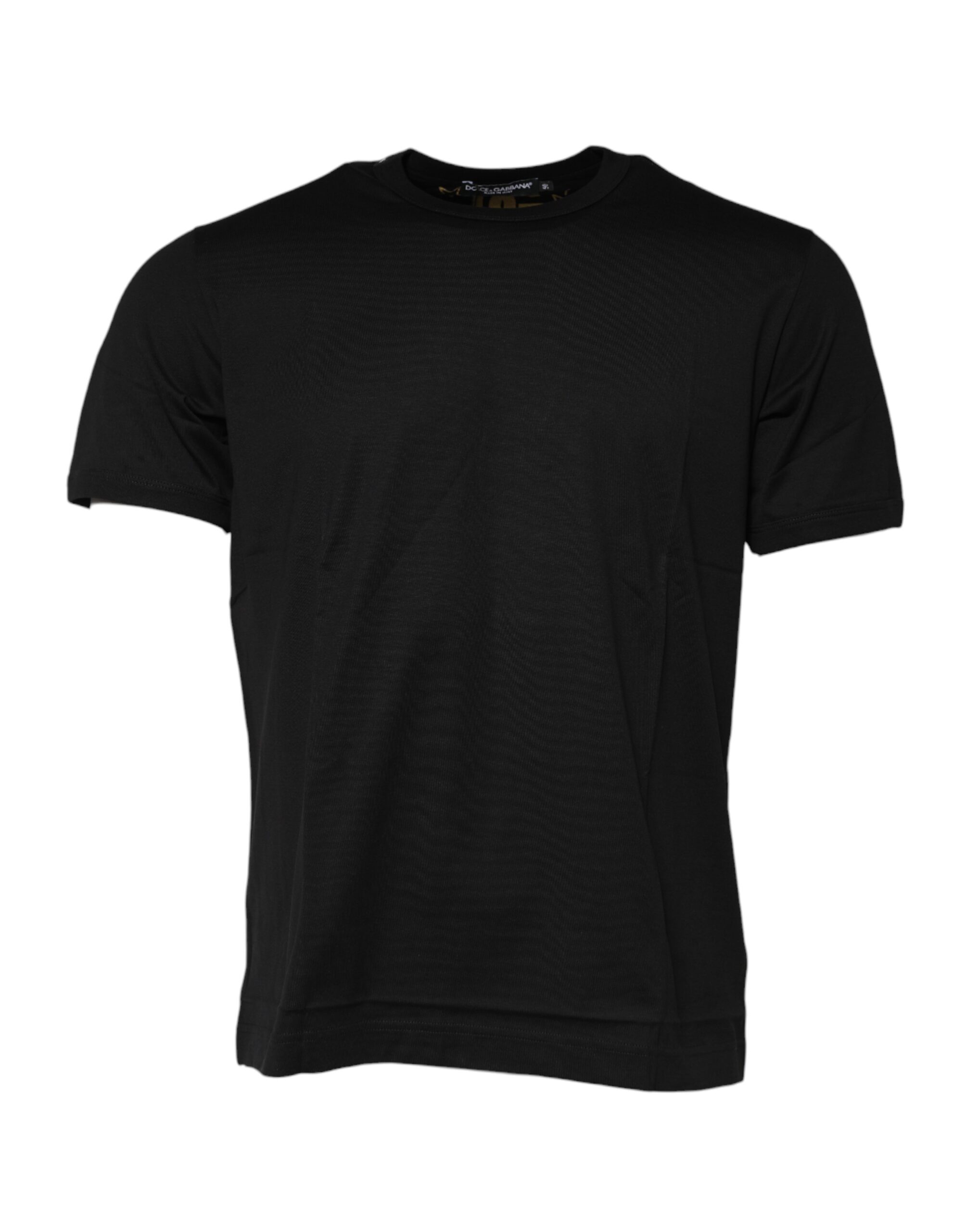 Dolce & Gabbana Black Cotton Logo Print Crew Neck T-shirt - Image 2