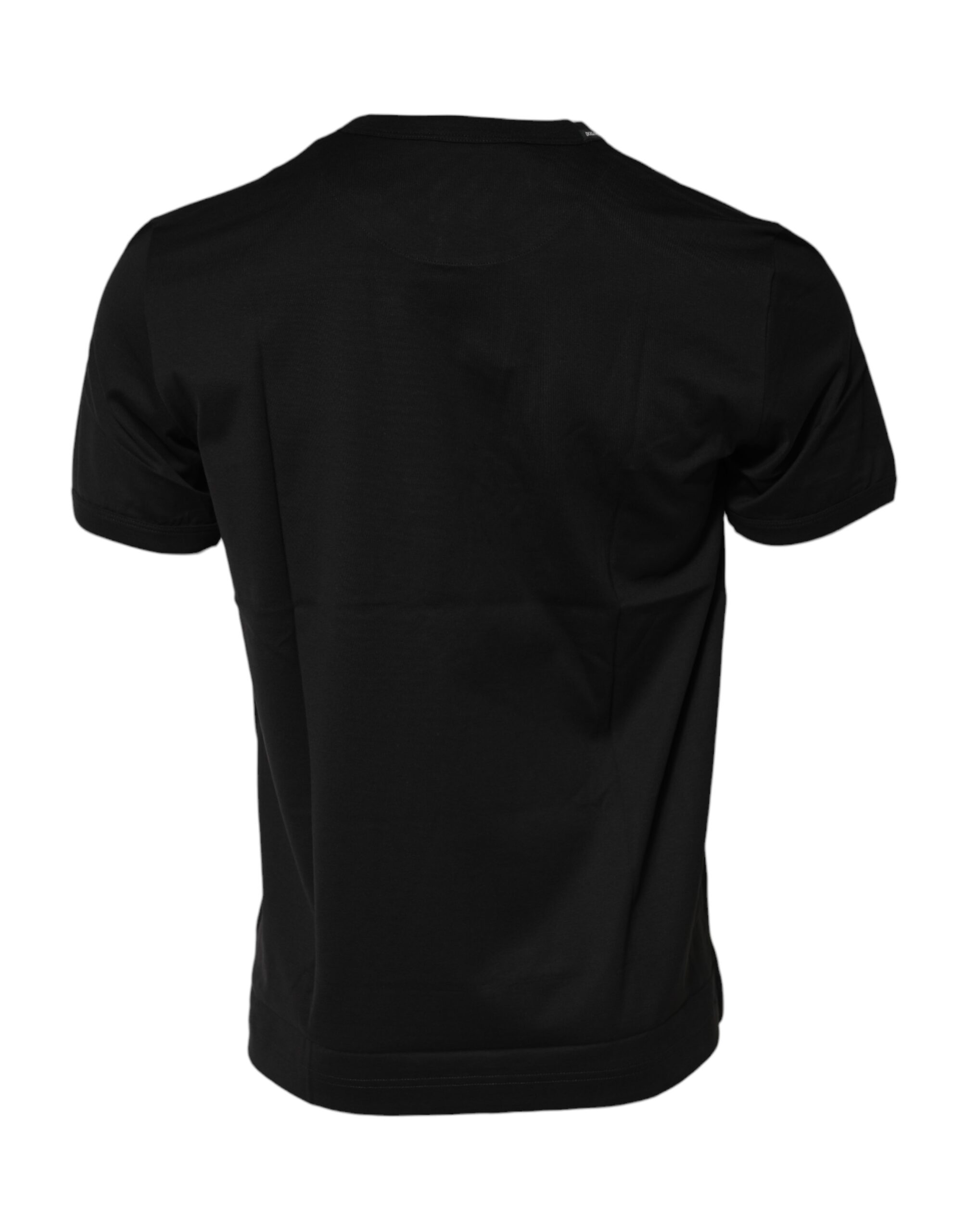 Dolce & Gabbana Black Cotton Logo Print Crew Neck T-shirt - Image 3
