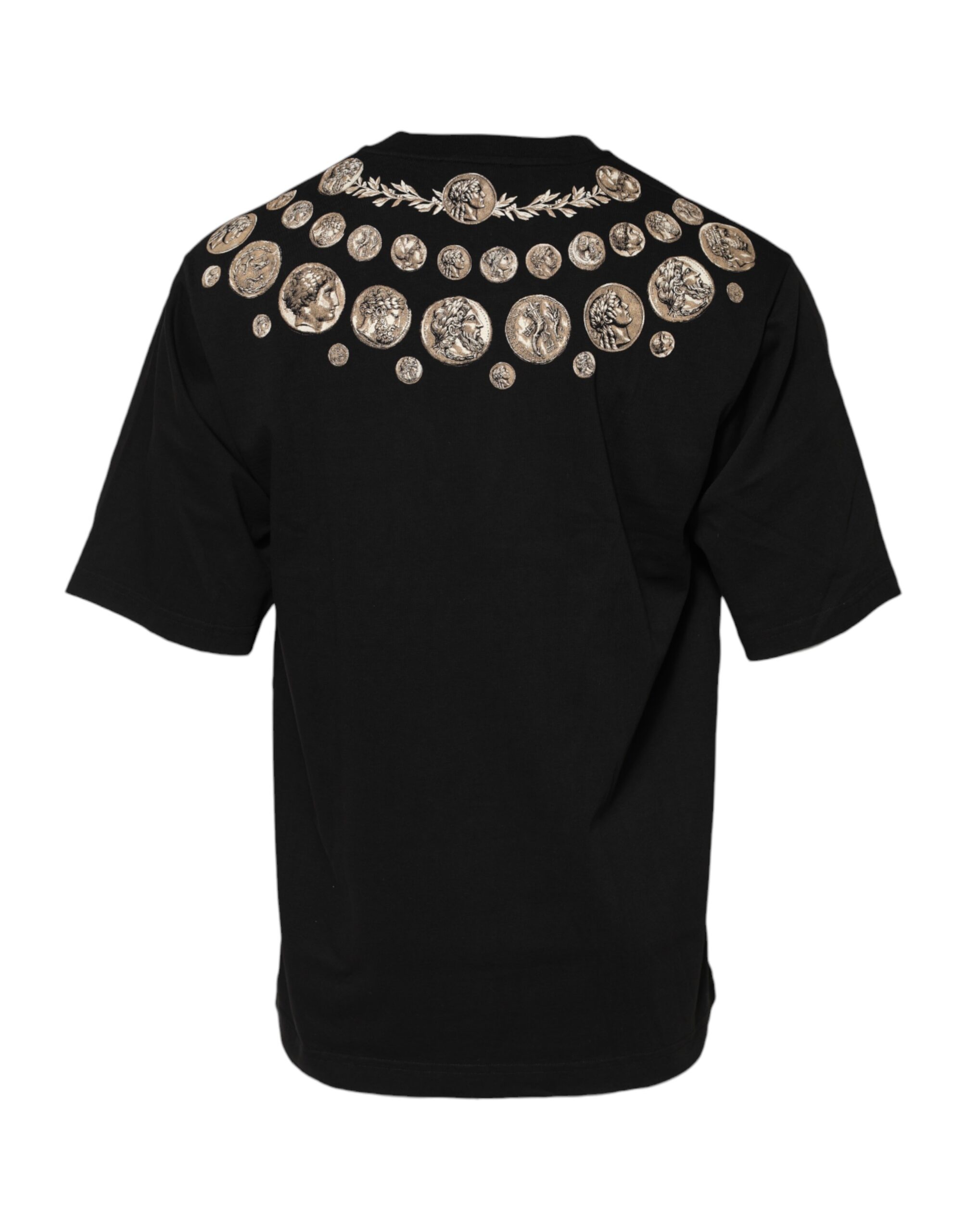 Dolce & Gabbana Black Coin Print Cotton Crew Neck T-shirt - Image 3