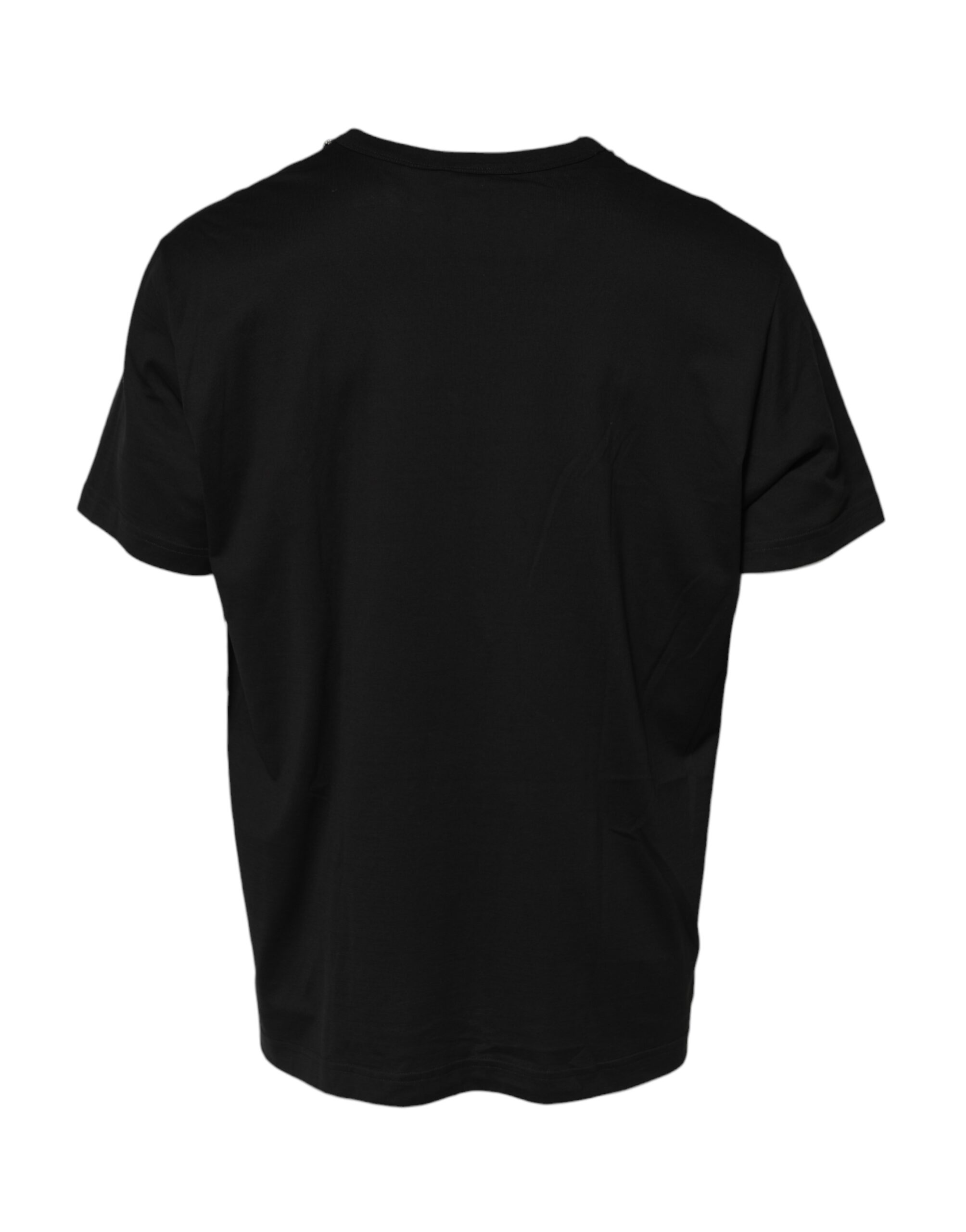 Dolce & Gabbana Black Chain Necklace Cotton Crewneck T-shirt - Image 3