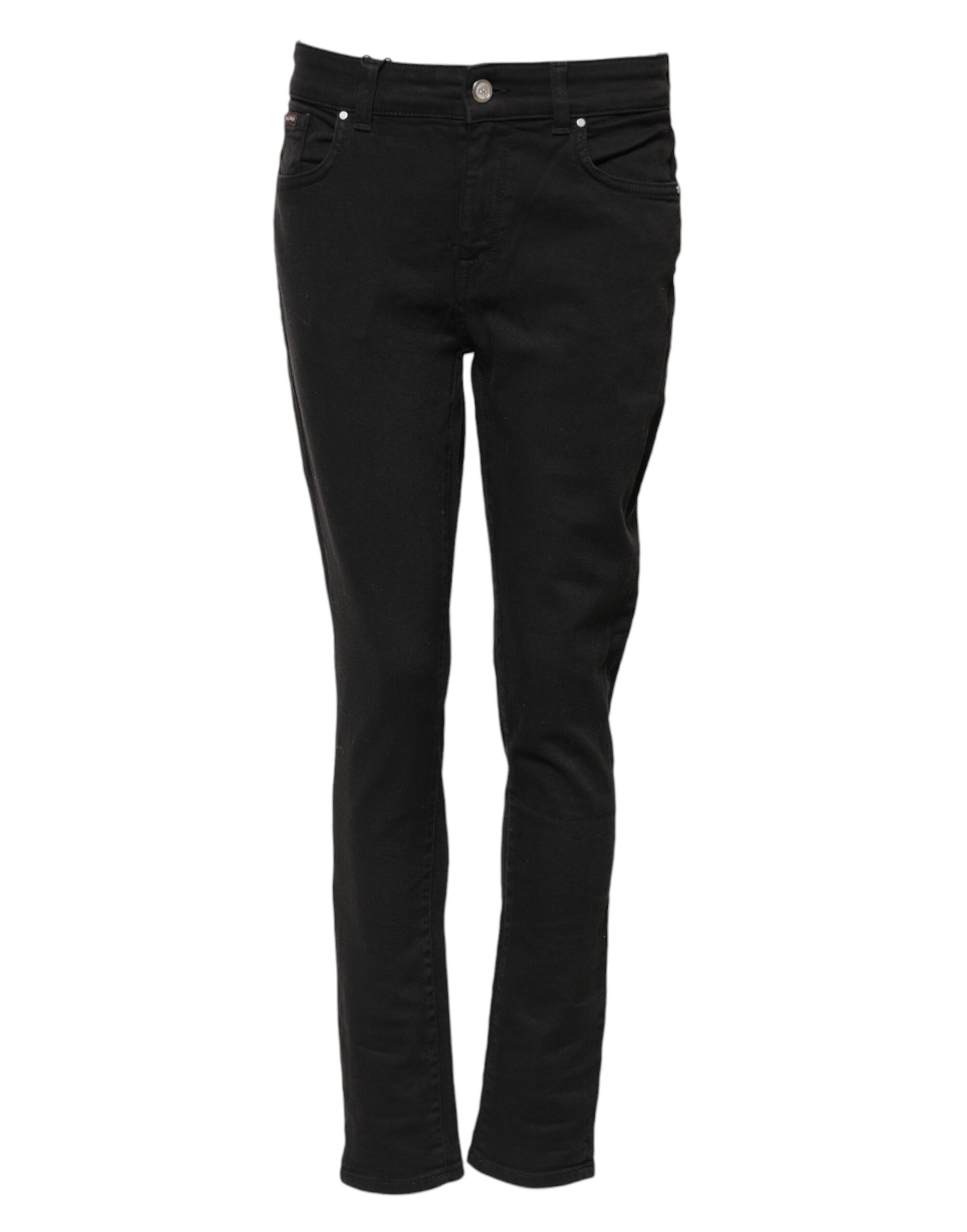 Dolce & Gabbana Black Cotton Skinny Mid Waist Denim Jeans - Image 2