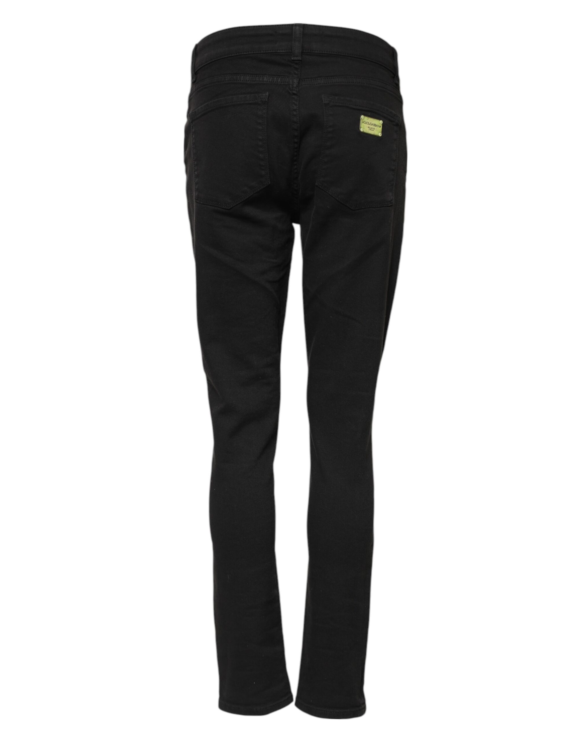 Dolce & Gabbana Black Cotton Skinny Mid Waist Denim Jeans - Image 3