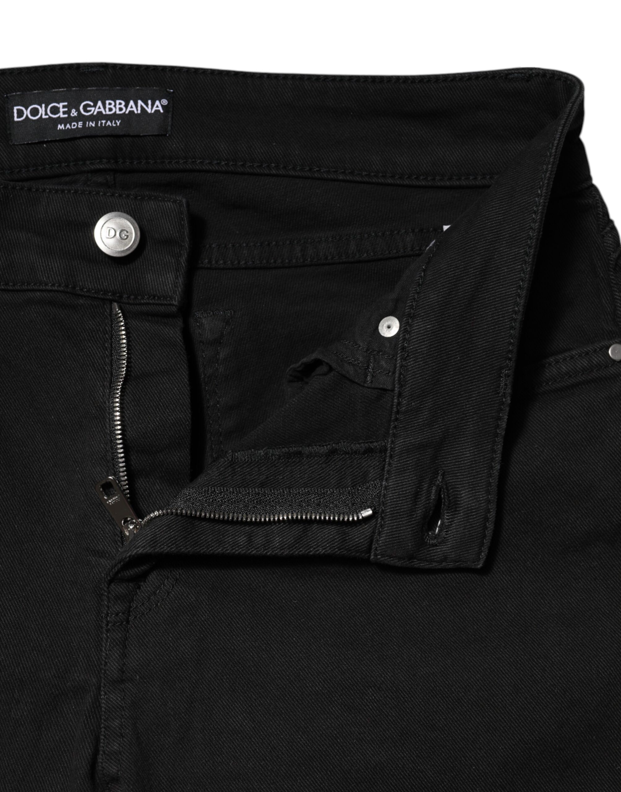 Dolce & Gabbana Black Cotton Skinny Mid Waist Denim Jeans - Image 4