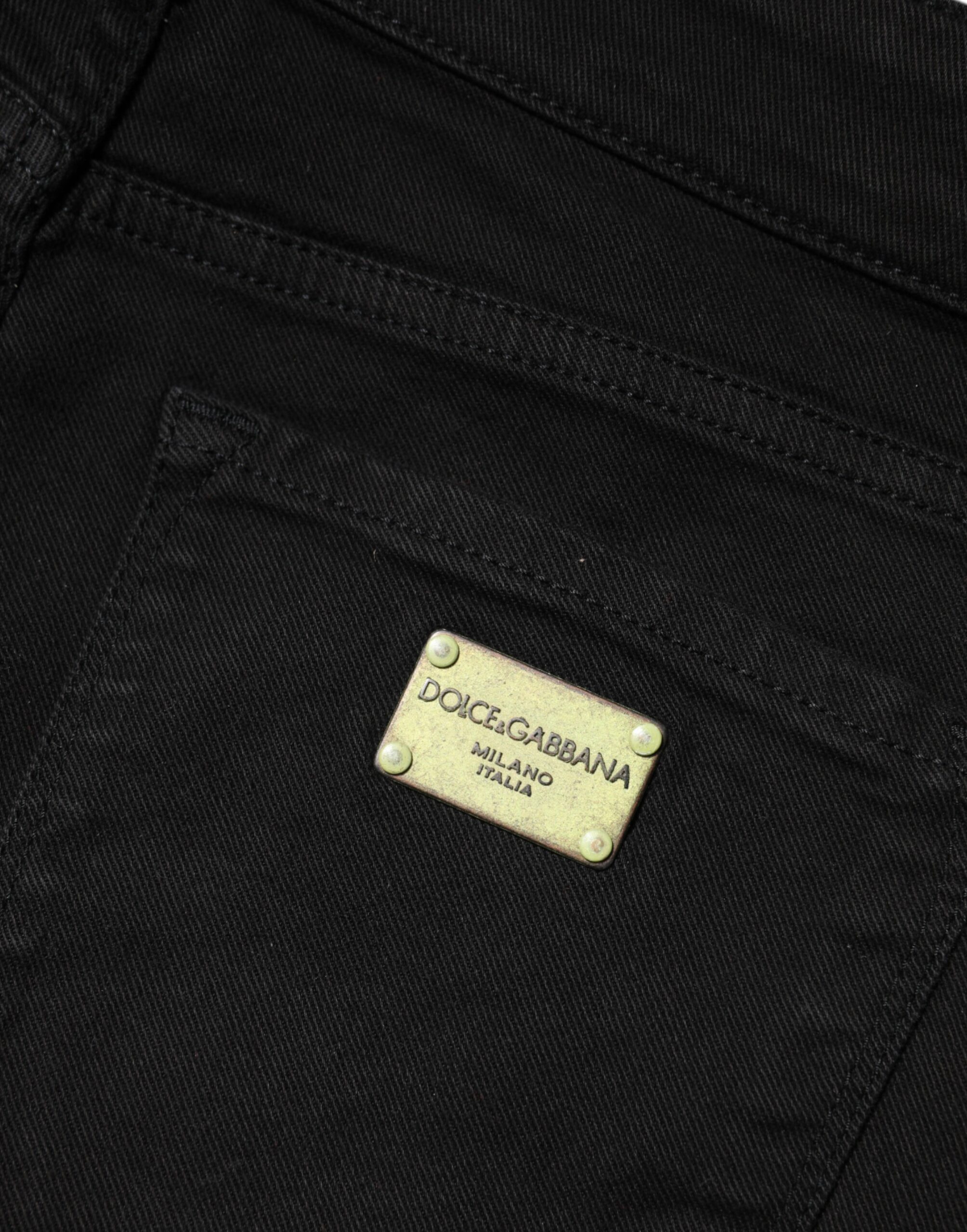 Dolce & Gabbana Black Cotton Skinny Mid Waist Denim Jeans - Image 5