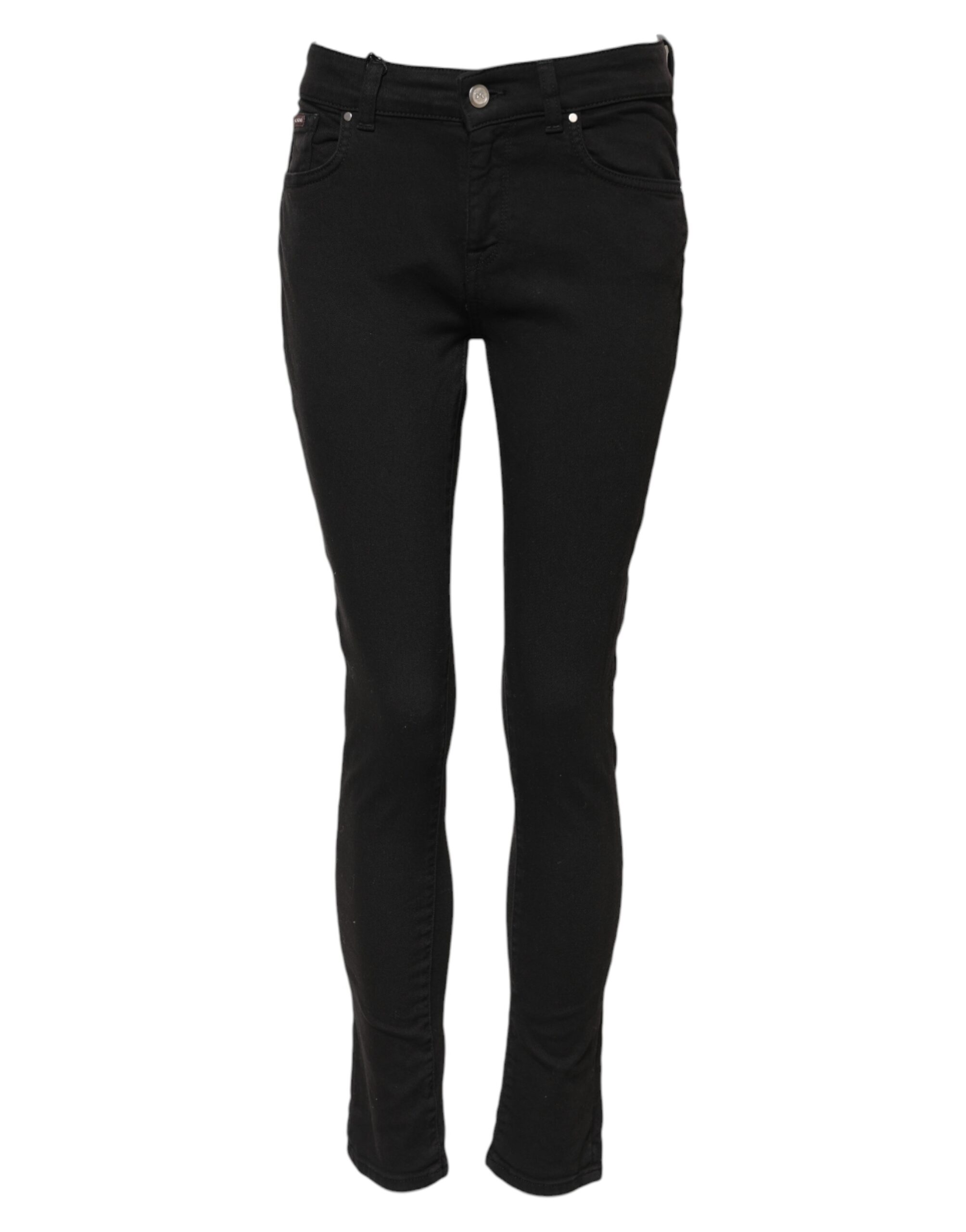 Dolce & Gabbana Black Cotton Skinny Mid Waist Denim Jeans - Image 2