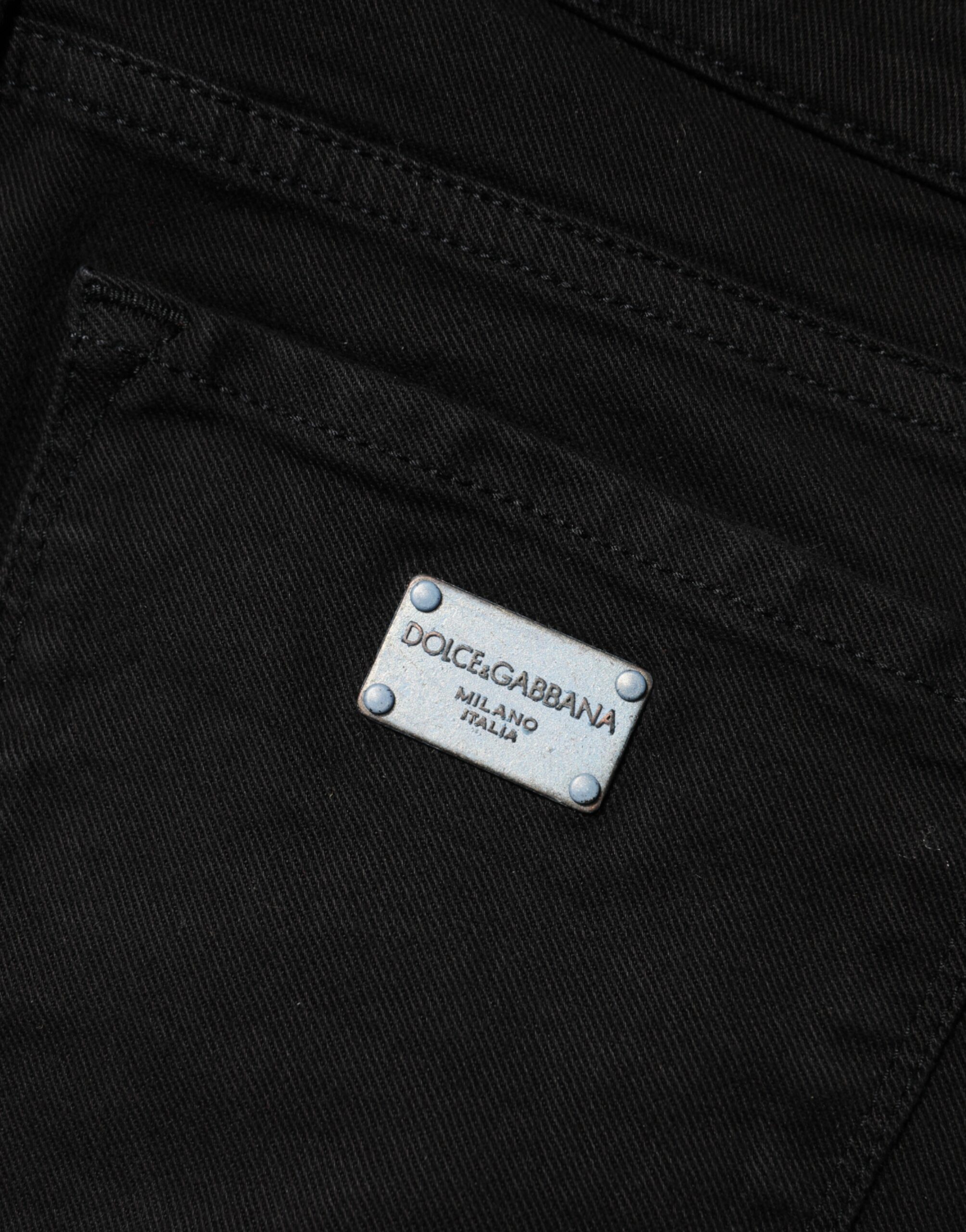 Dolce & Gabbana Black Cotton Skinny Mid Waist Denim Jeans - Image 5