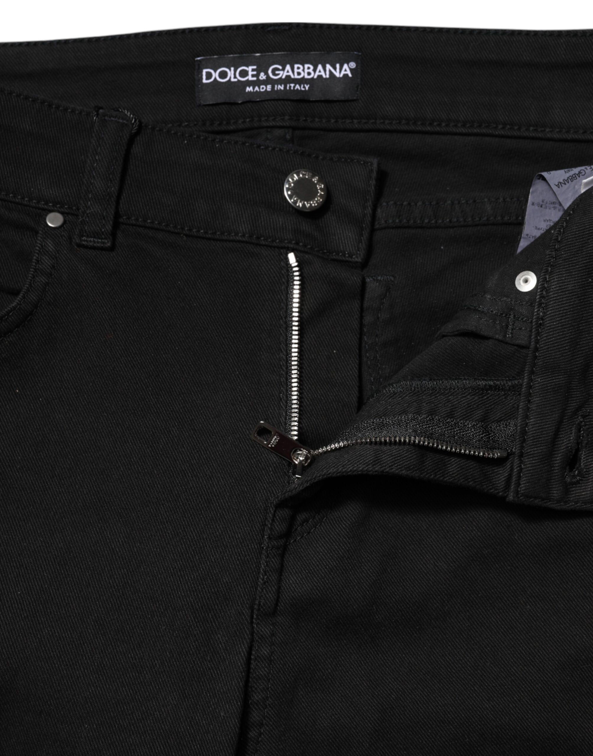 Dolce & Gabbana Black Cotton Skinny Mid Waist Denim Jeans - Image 4