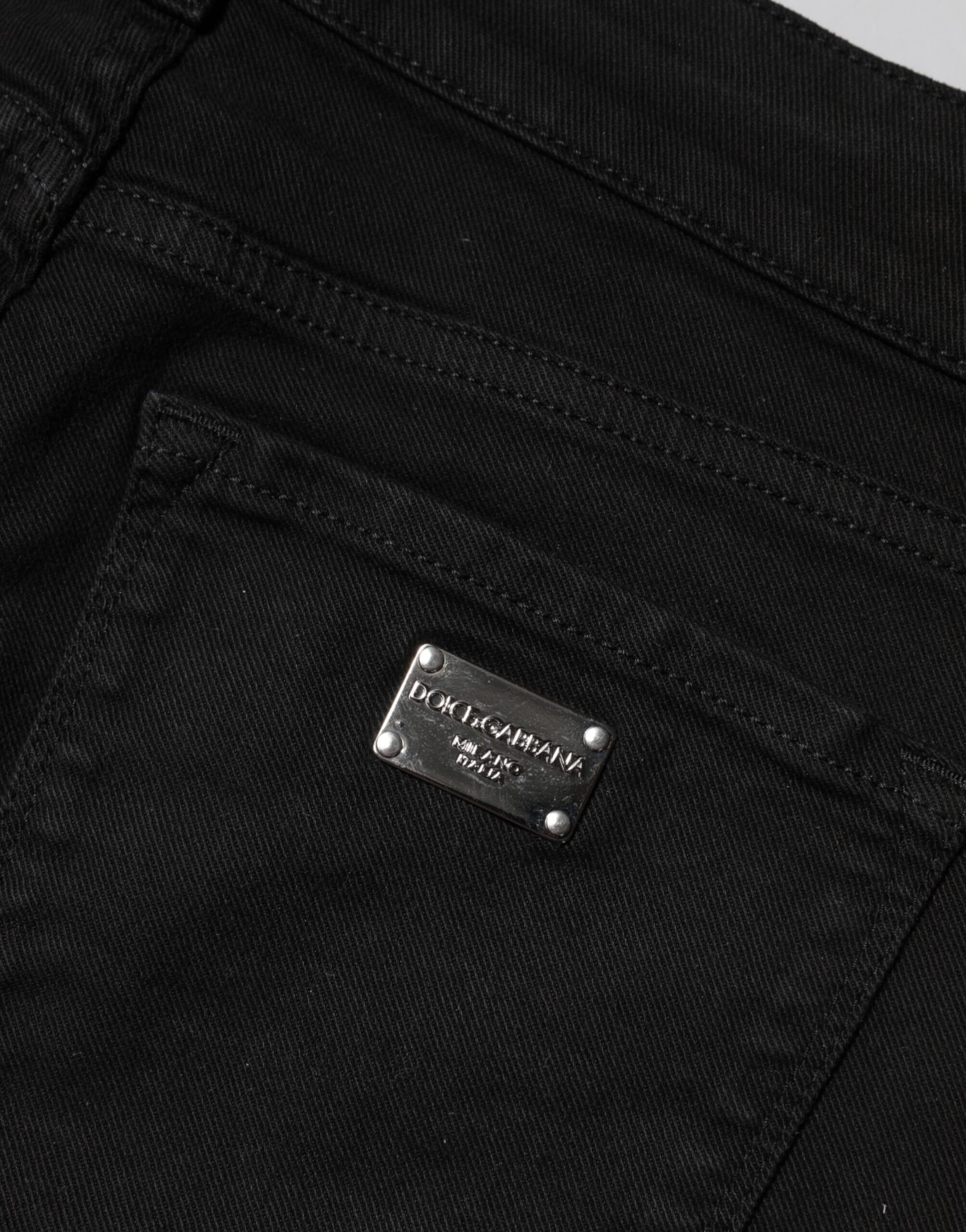 Dolce & Gabbana Black Cotton Skinny Mid Waist Denim Jeans - Image 5