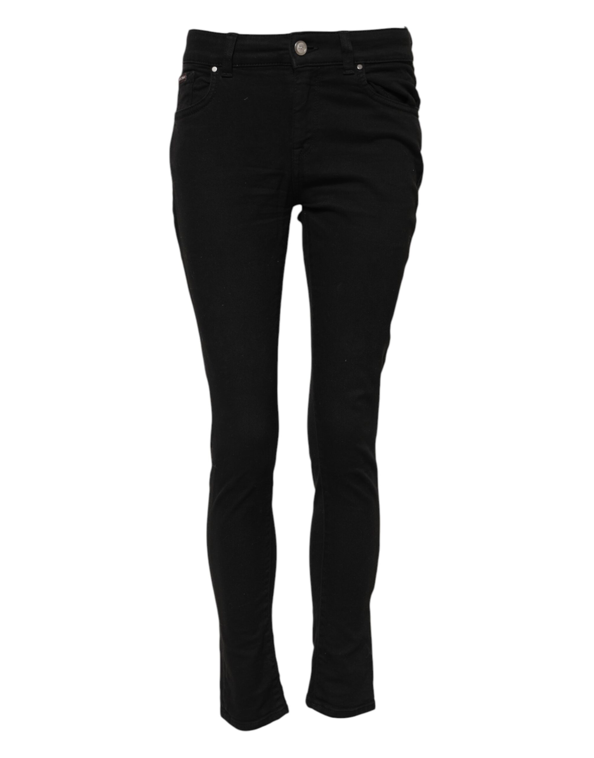 Dolce & Gabbana Black Cotton Skinny Mid Waist Denim Jeans - Image 2