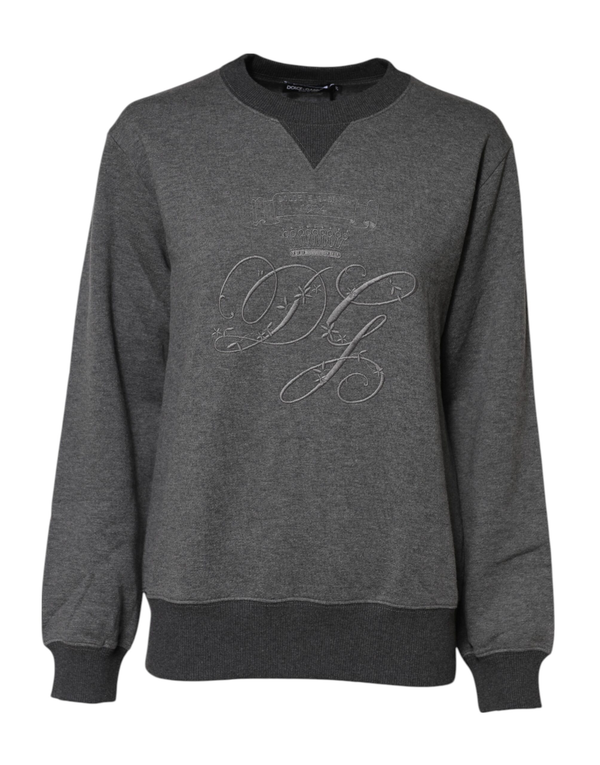 Dolce & Gabbana Gray DG Logo Embroidered Pullover Sweater - Image 2