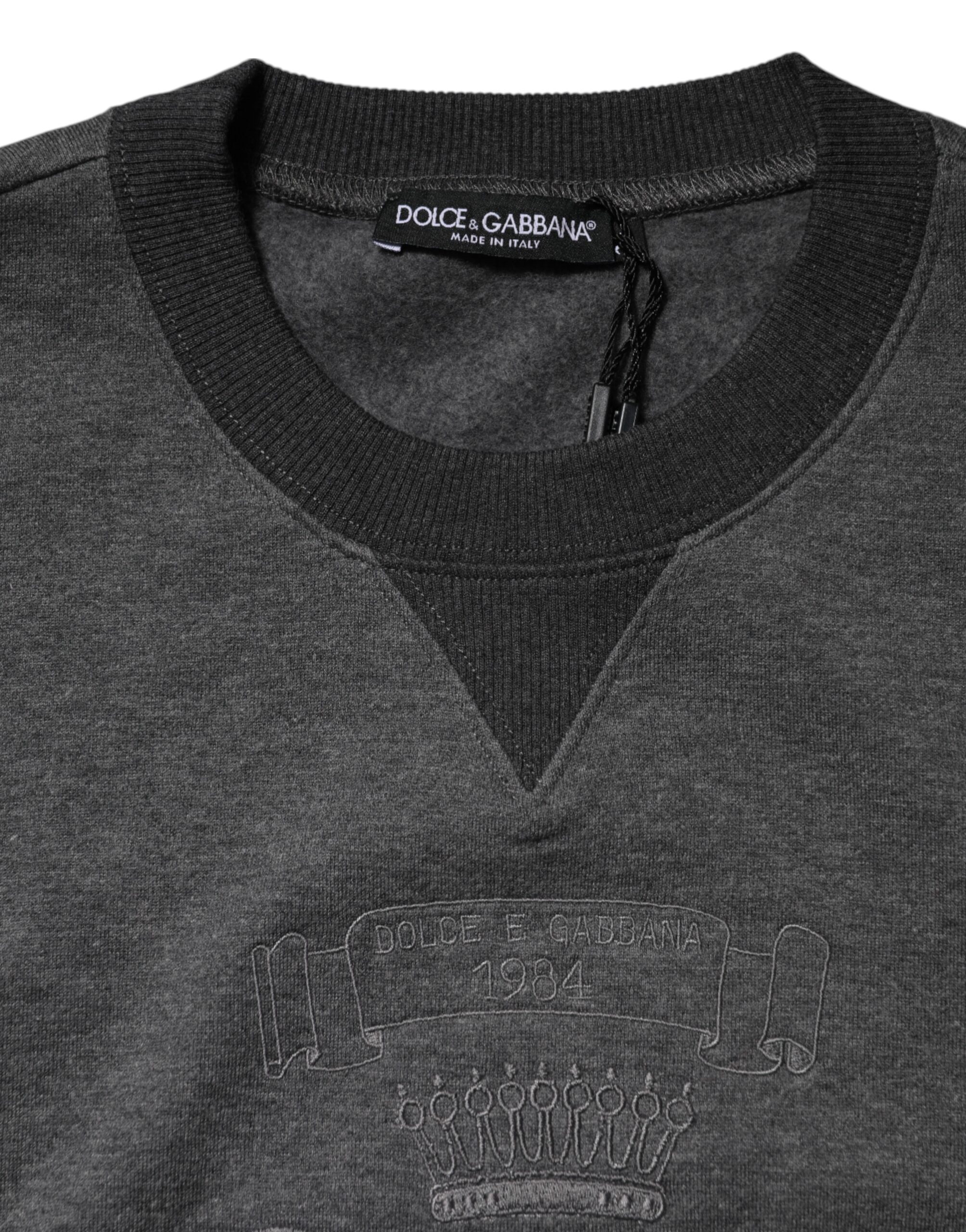 Dolce & Gabbana Gray DG Logo Embroidered Pullover Sweater - Image 4