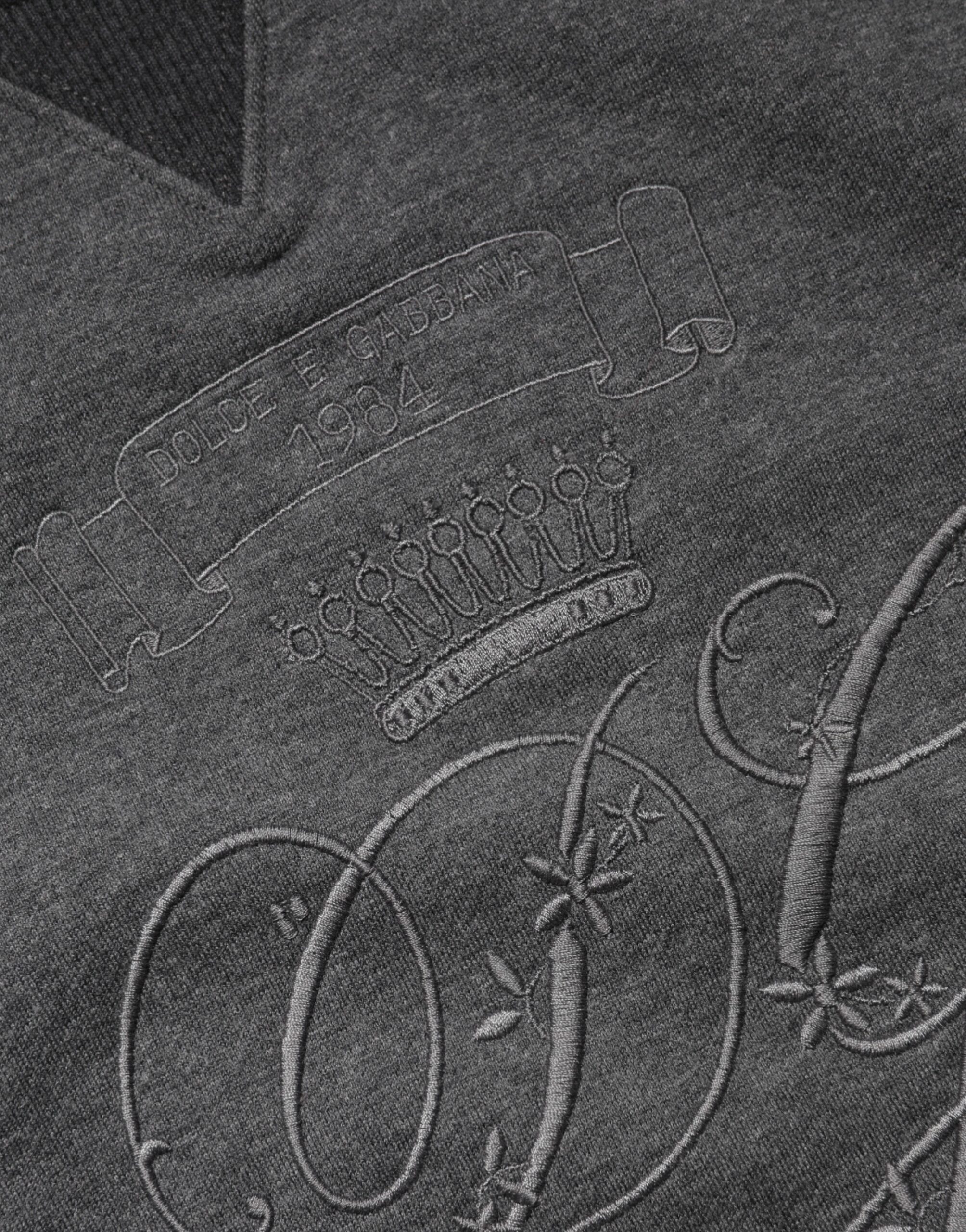 Dolce & Gabbana Gray DG Logo Embroidered Pullover Sweater - Image 5