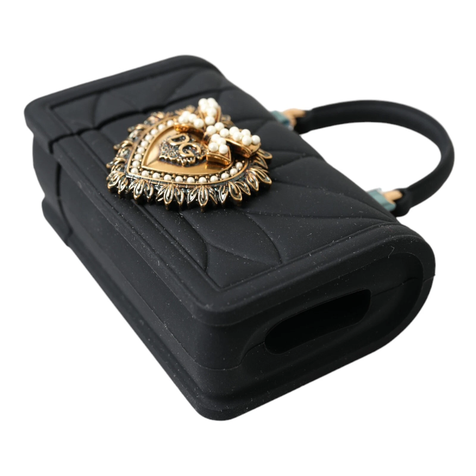 Dolce & Gabbana Case Black Silicone Devotion Heart Cover Hand Bag Airpod - Image 4