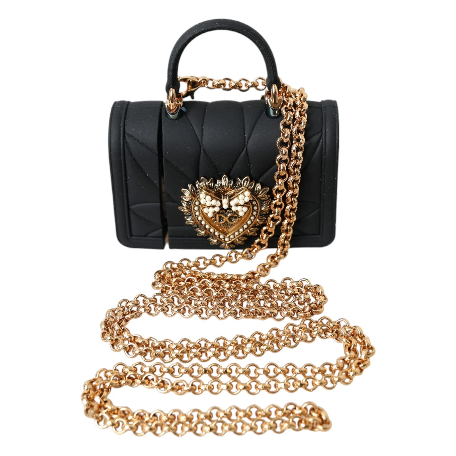 Dolce & Gabbana Case Black Silicone Devotion Heart Cover Hand Bag Airpod - Image 2
