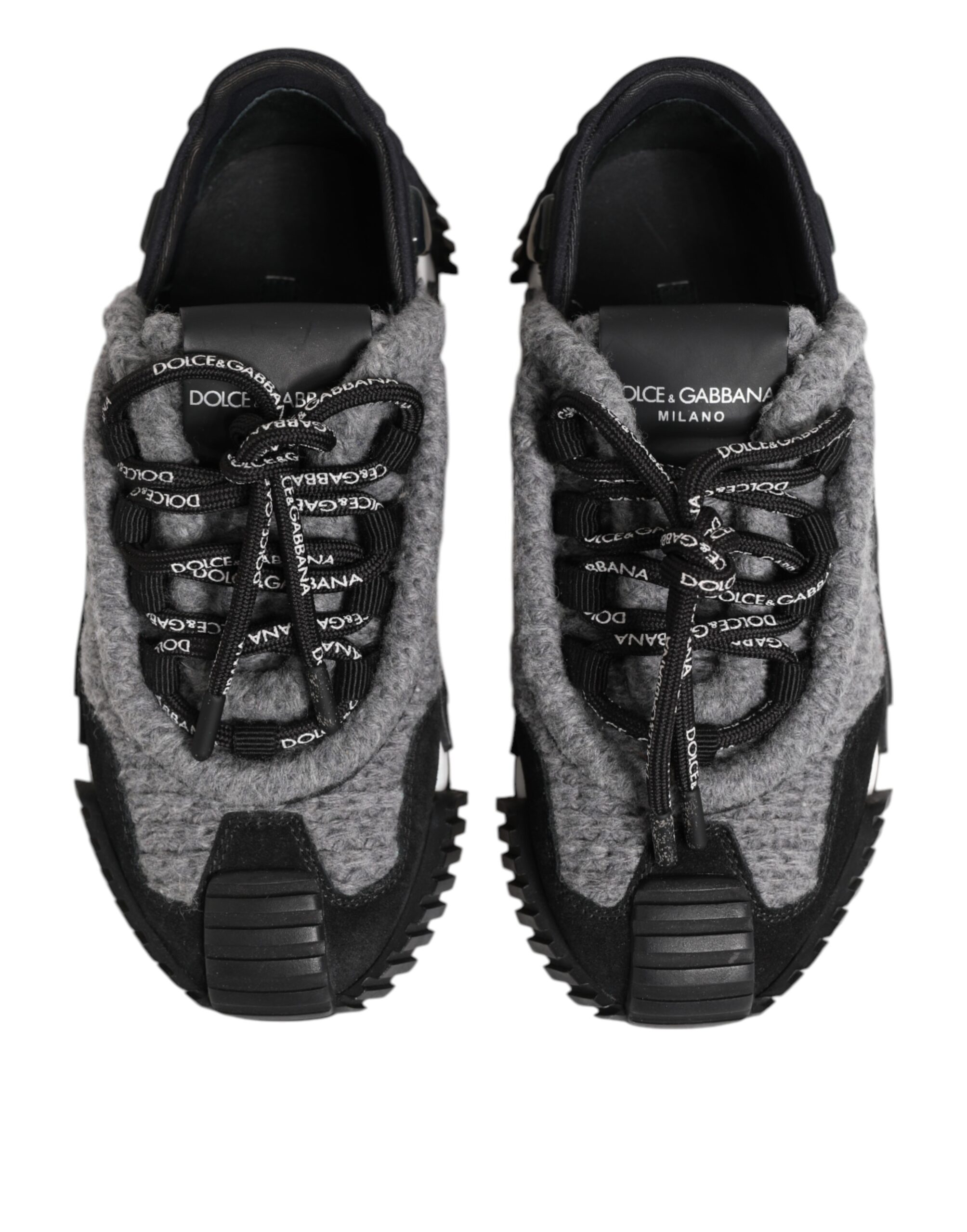 Dolce & Gabbana Black Gray NS1 Low Top Sneakers Shoes - Image 4