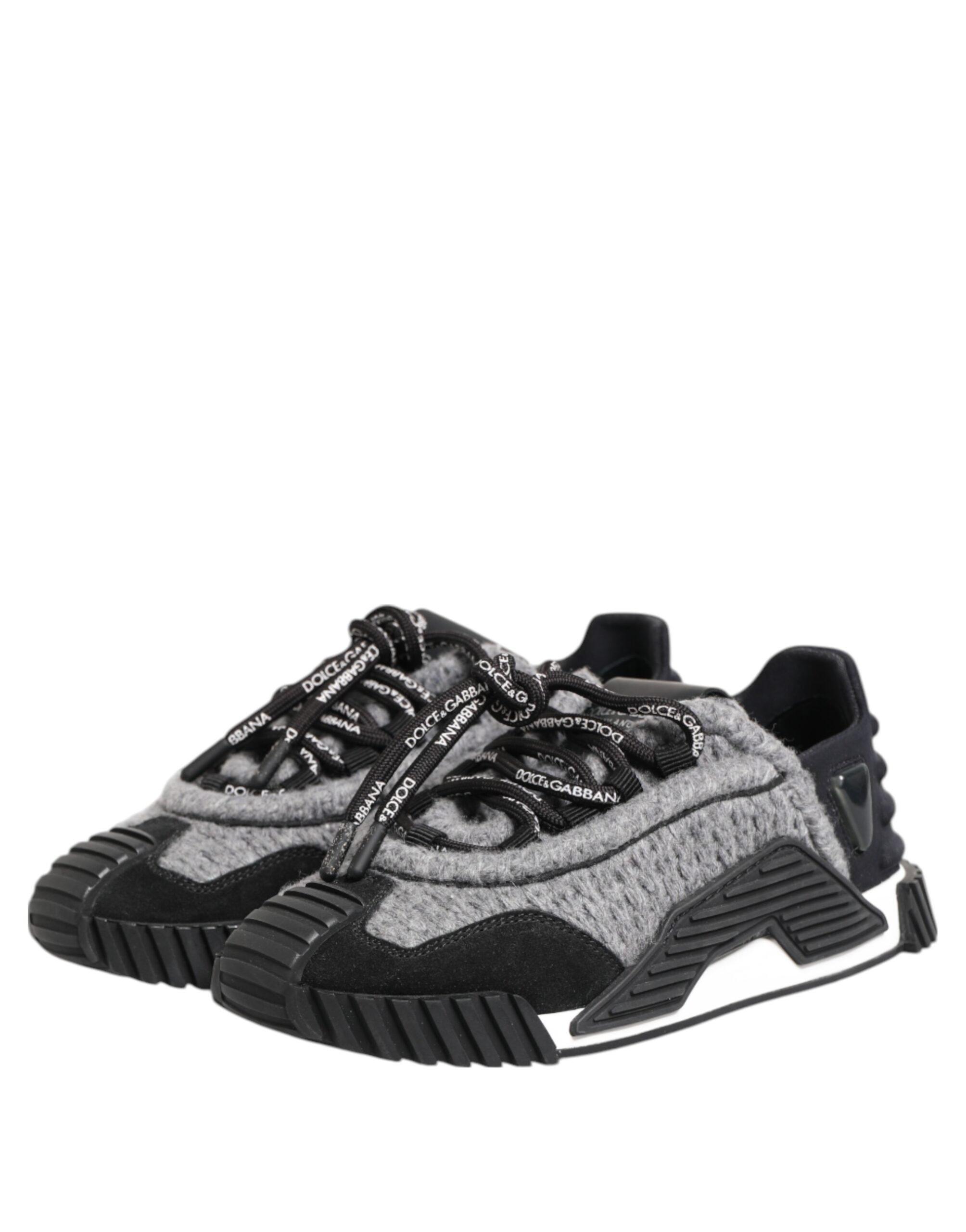 Dolce & Gabbana Black Gray NS1 Low Top Sneakers Shoes - Image 5