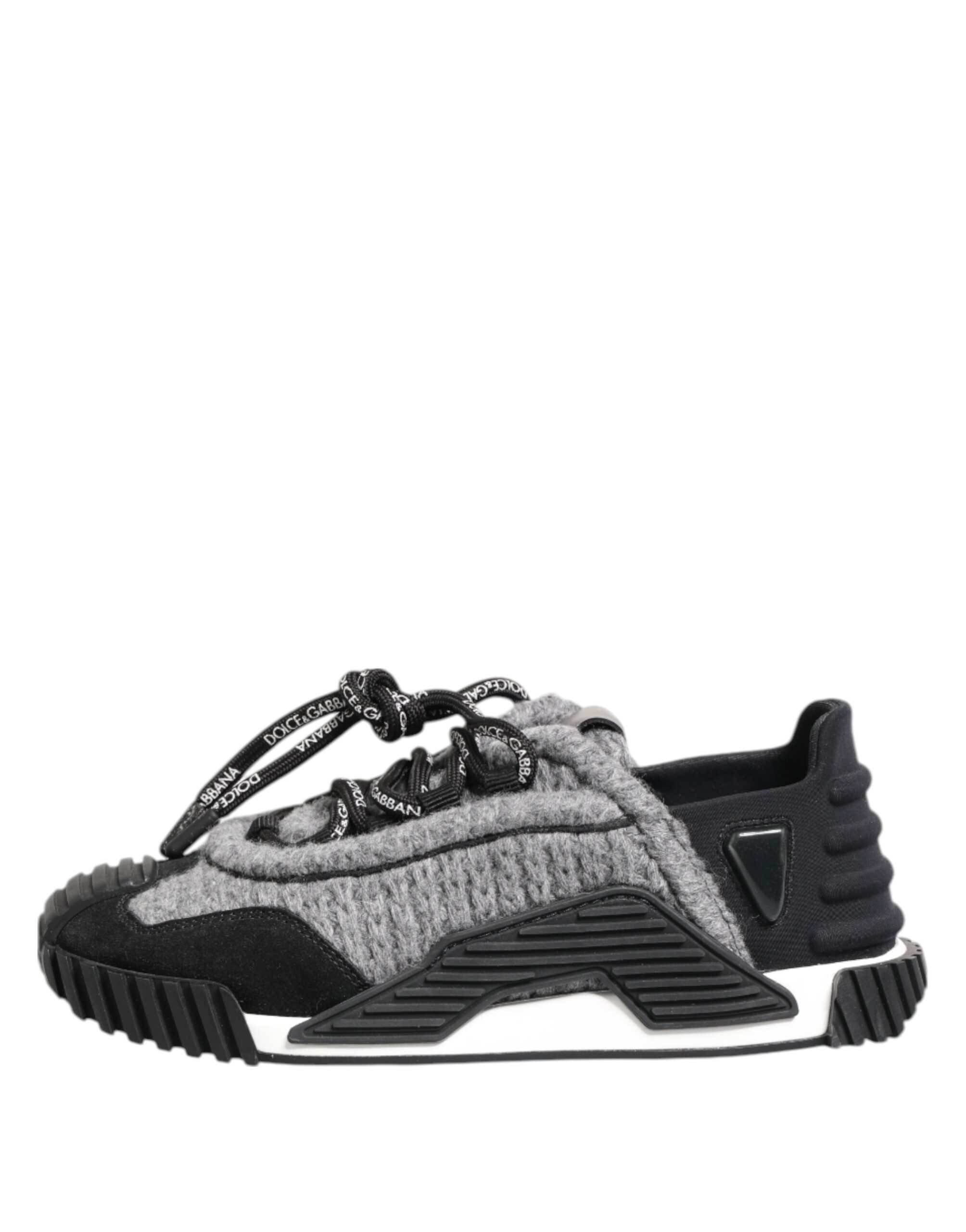 Dolce & Gabbana Black Gray NS1 Low Top Sneakers Shoes - Image 7